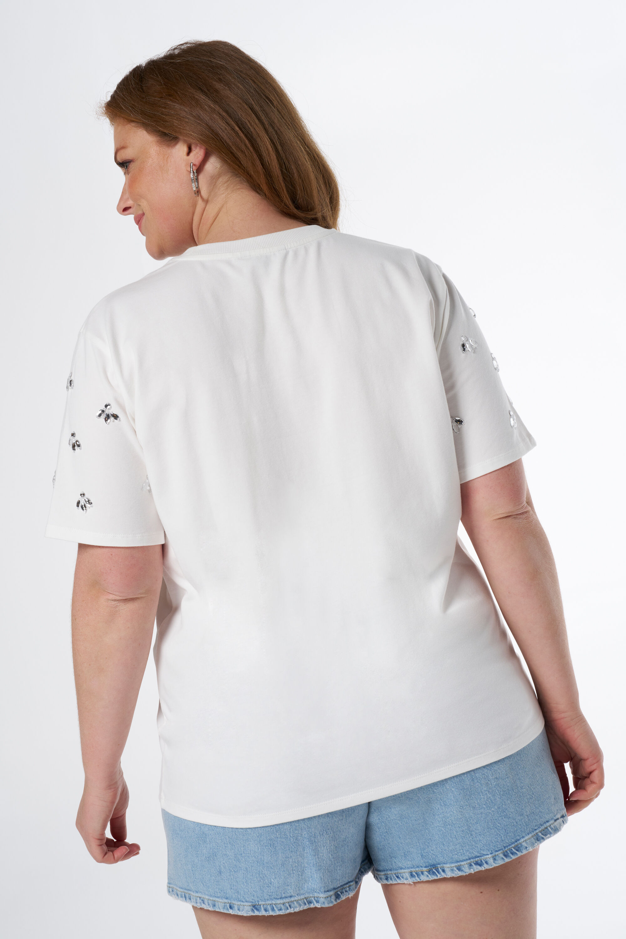 T-shirt met gedetailleerde mouwen image number 3