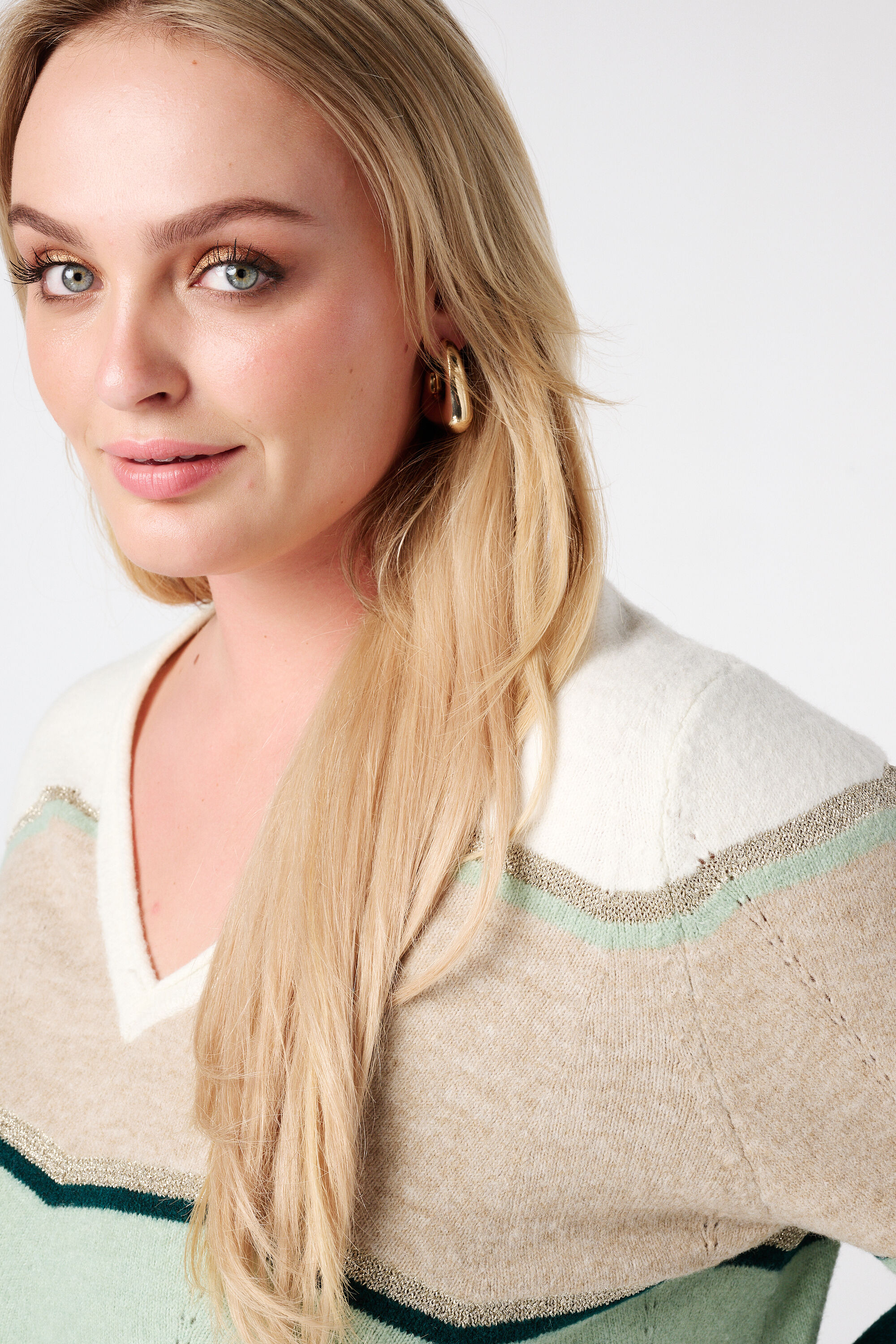 Trui met print en lurex image number 4