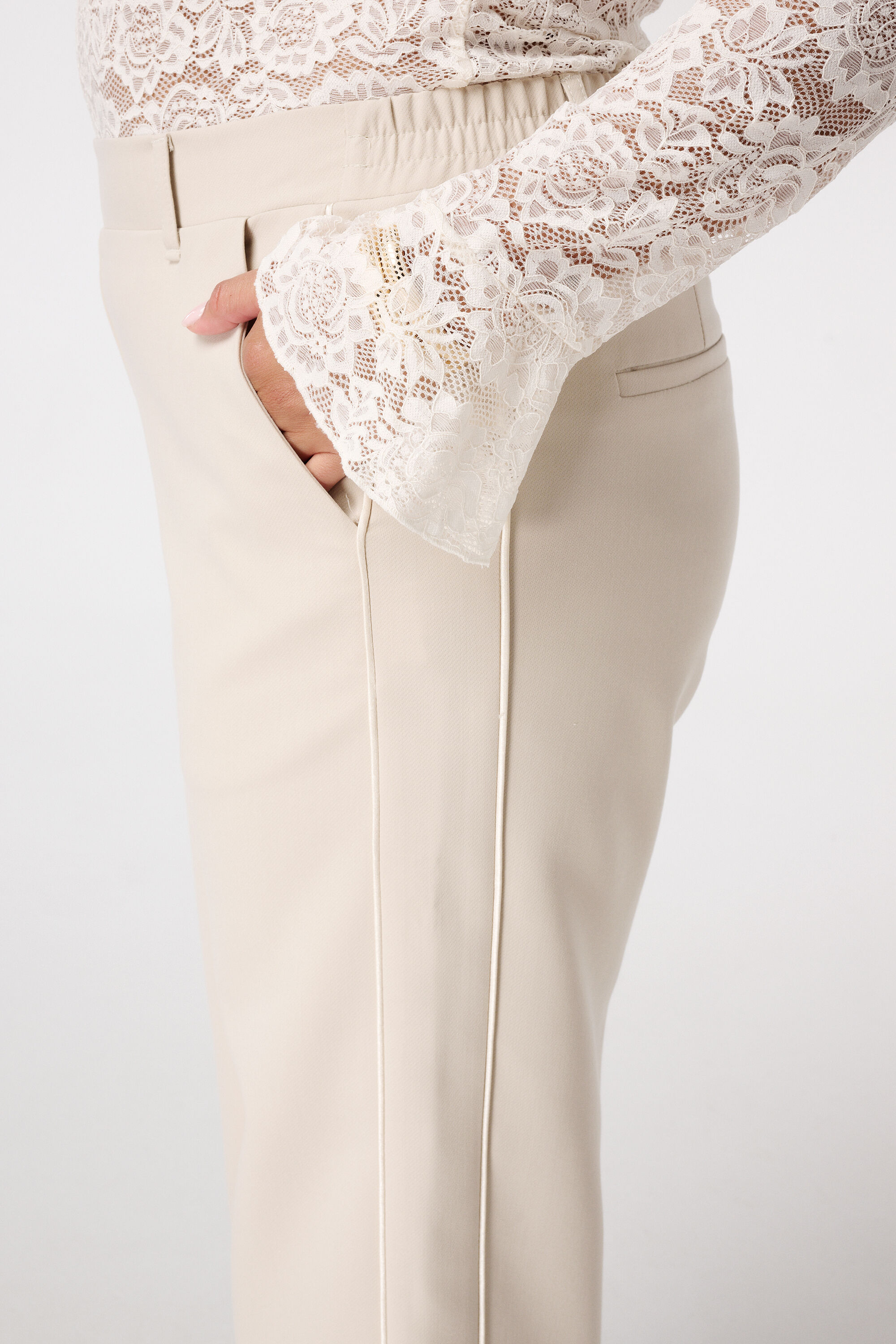 Wide-leg pantalon met zijstreep image number 4