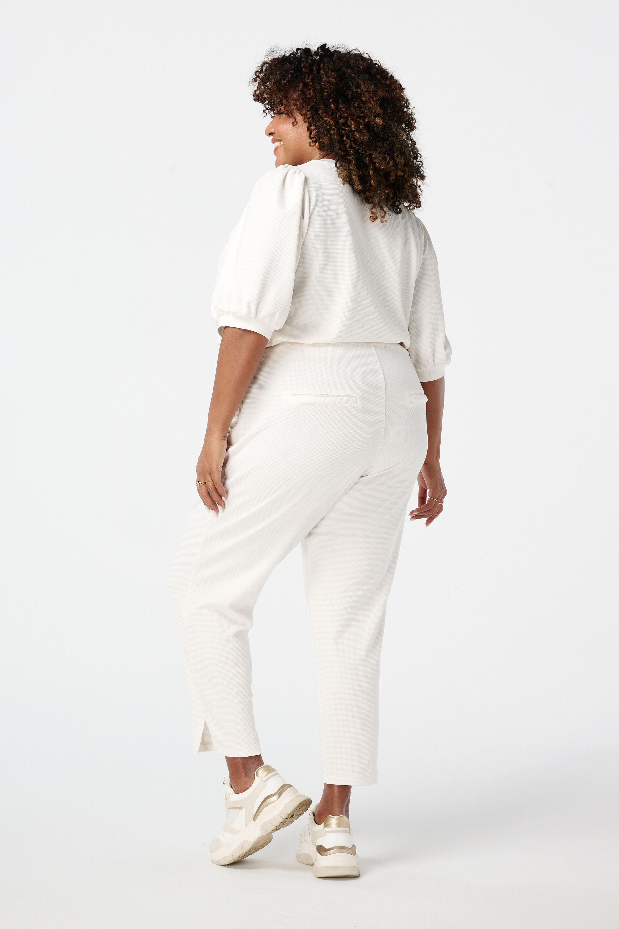 Pantalon avec taille &eacute;lastique image number 3