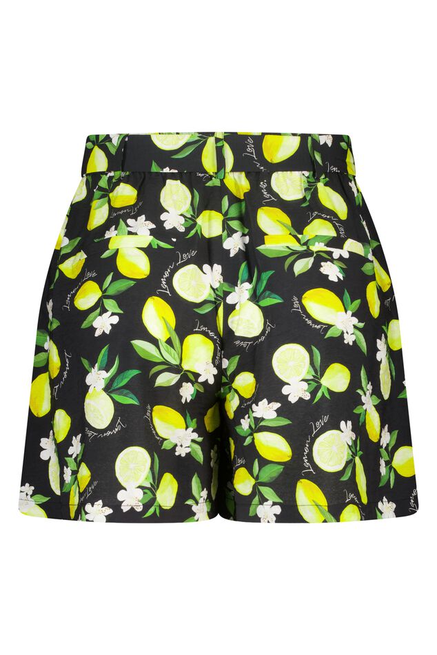 Shorts met citroenprint en ceintuur image number 2