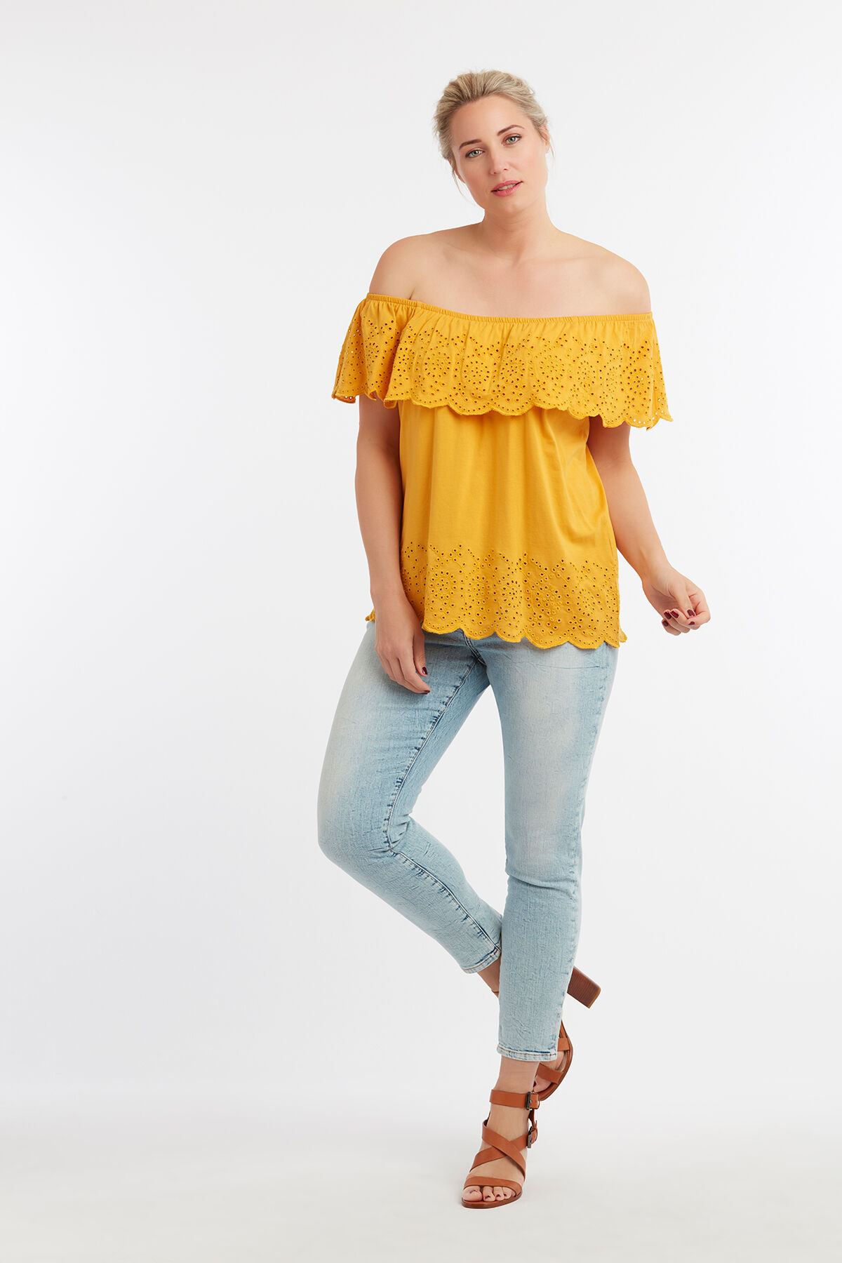 Katoenen off-shoulder top image number 3