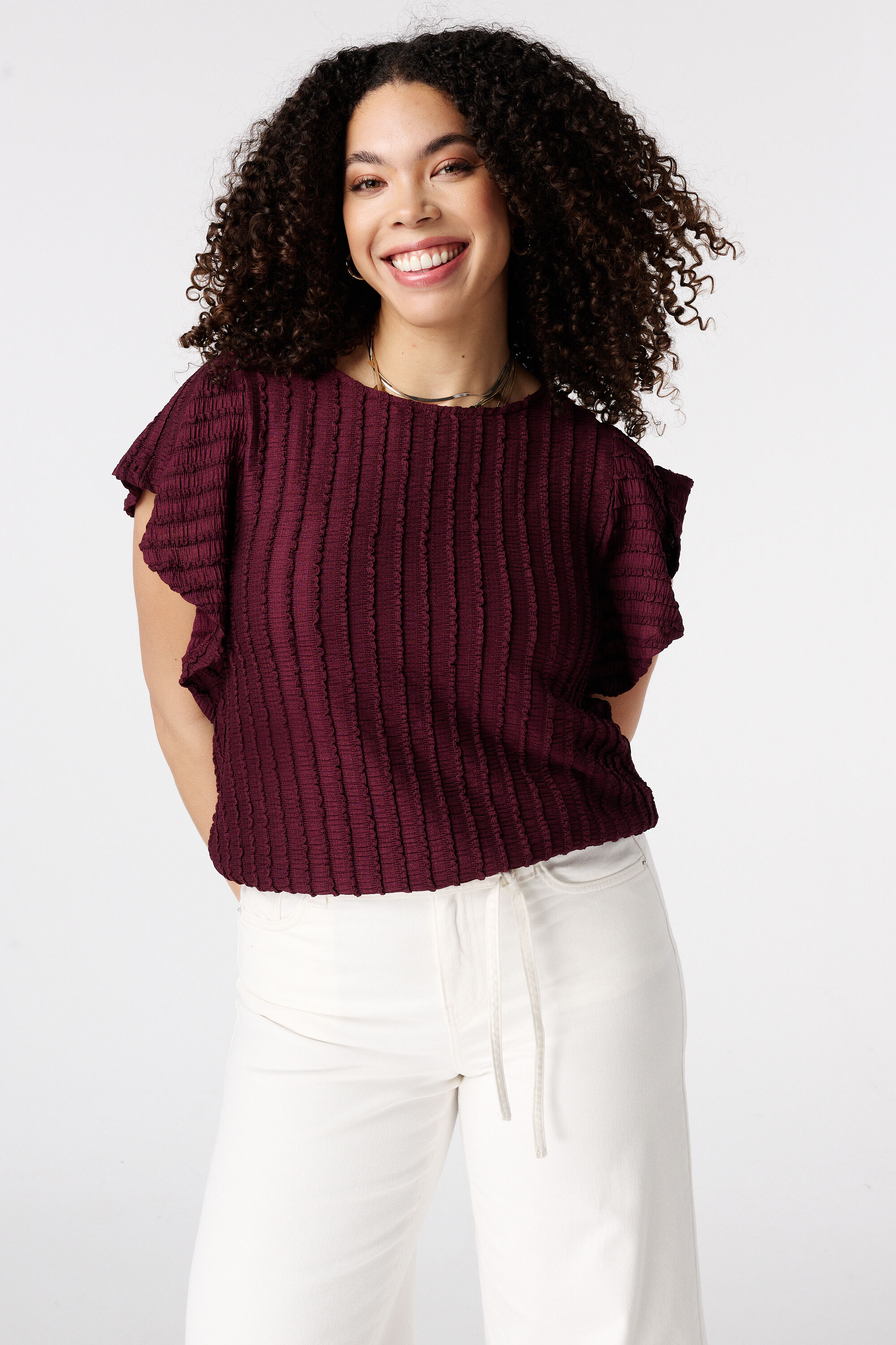 Top &agrave; manches papillon