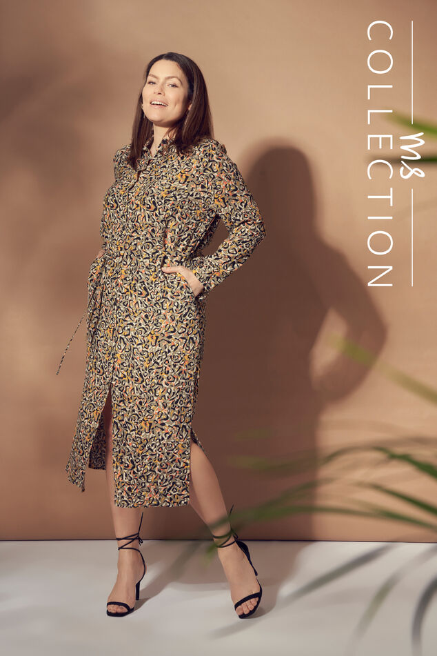 Maxi jurk met strikceintuur image number 0
