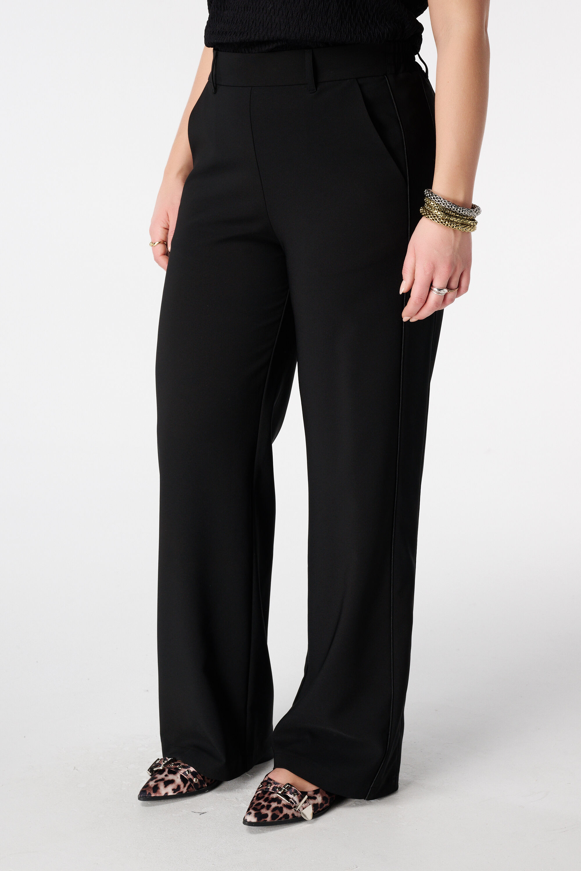 Straight leg pantalon met elastische taille image number 5