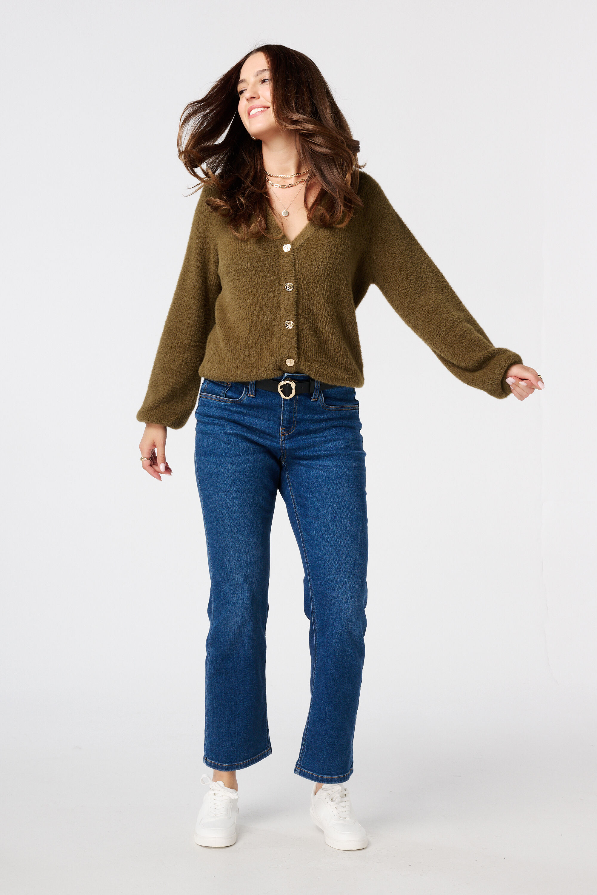 Cardigan doux avec boutons dor&eacute;s image number 5