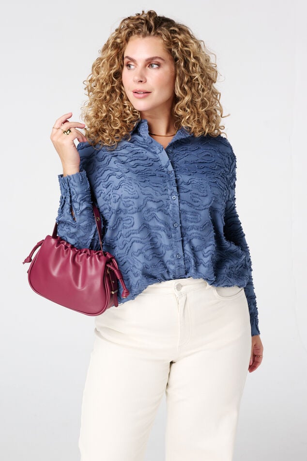 Blouse oversize en tissu structuré image number 0