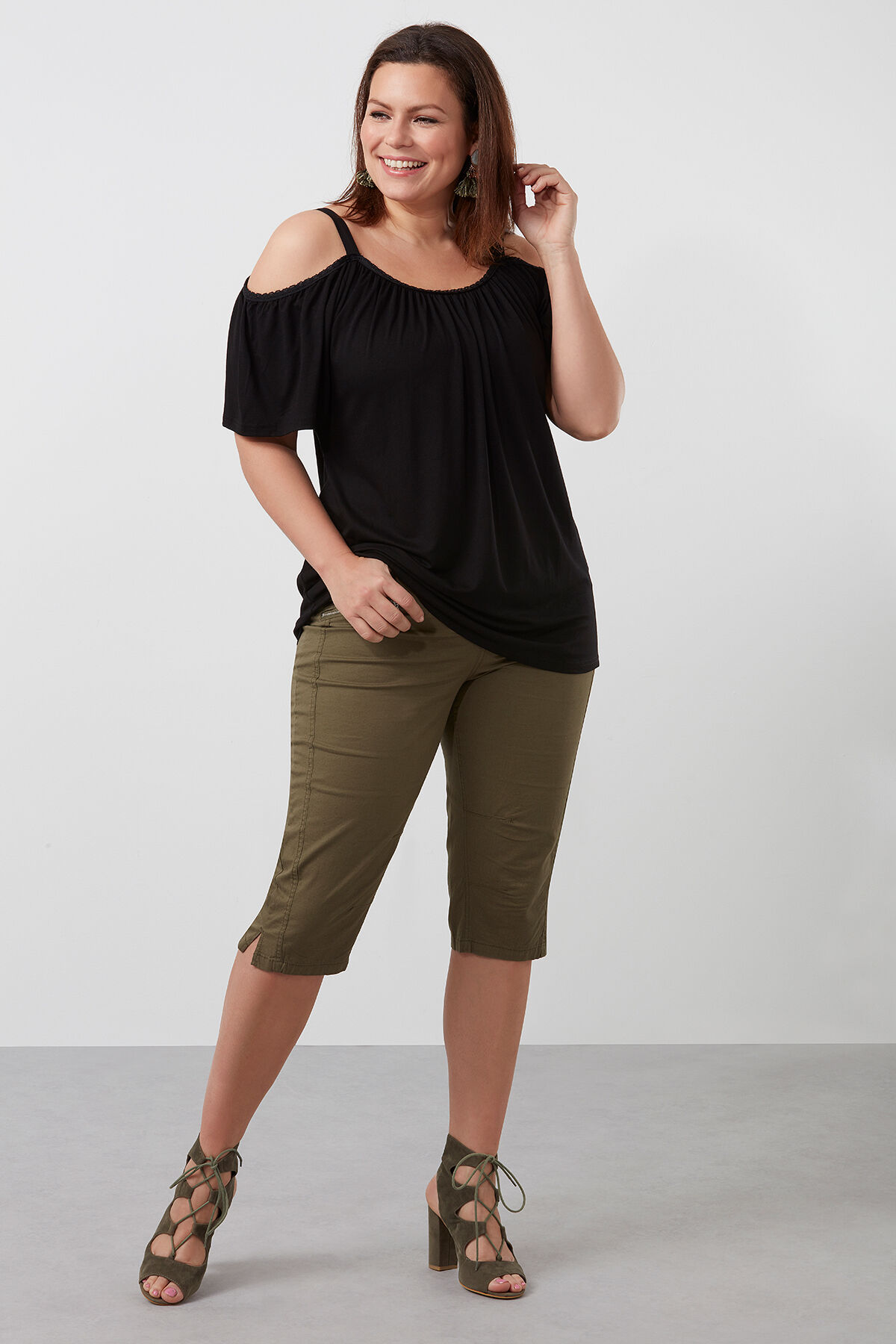 Katoenen capri broek image number 4