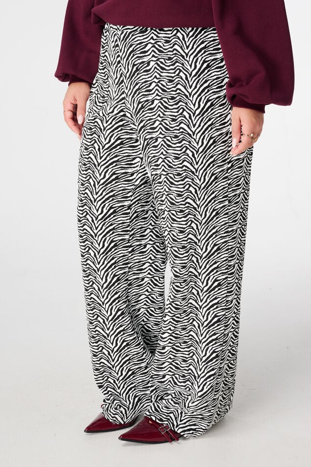 Pantalon large à imprimé zèbre image number 5