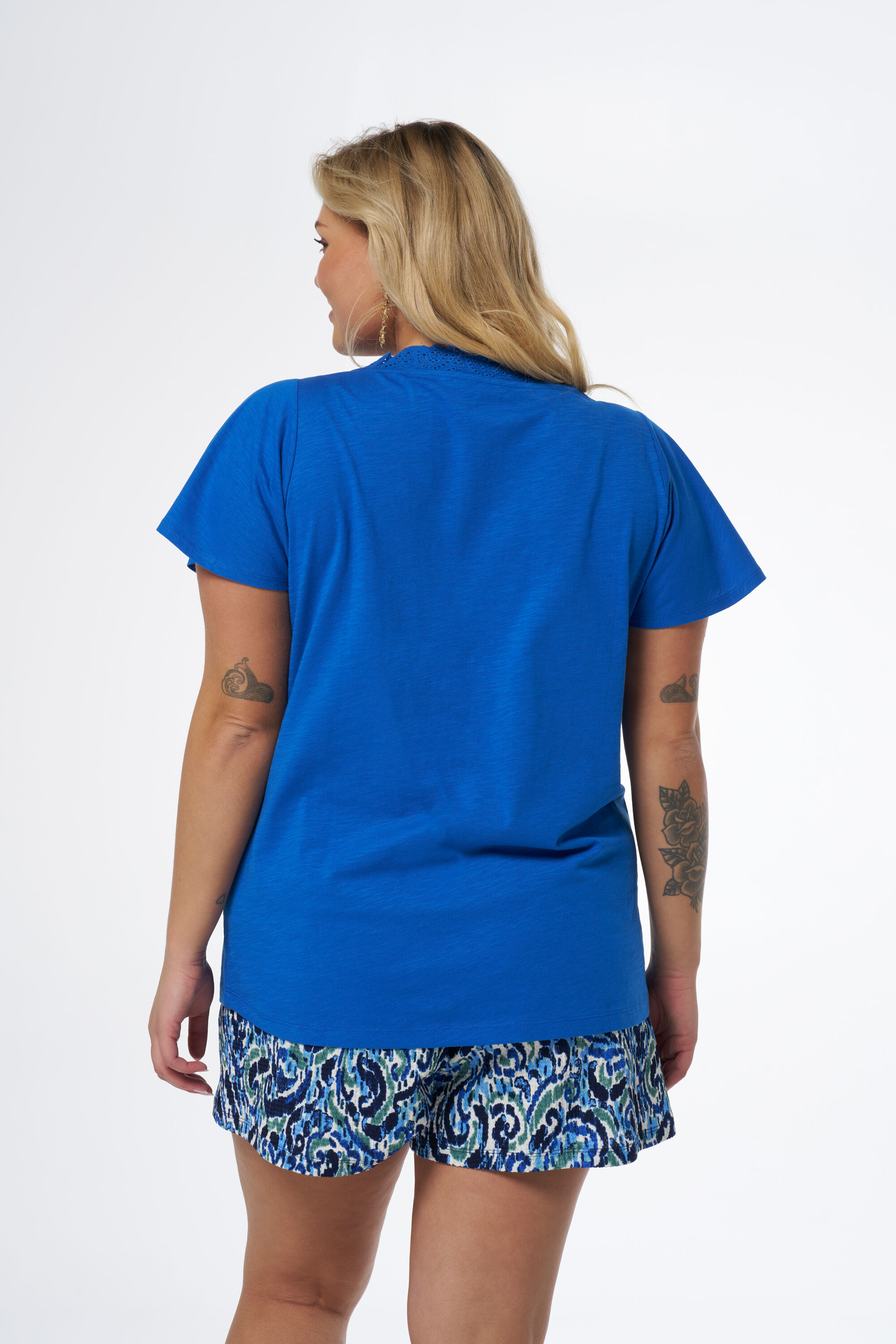 T-shirt met broderie details image number 3