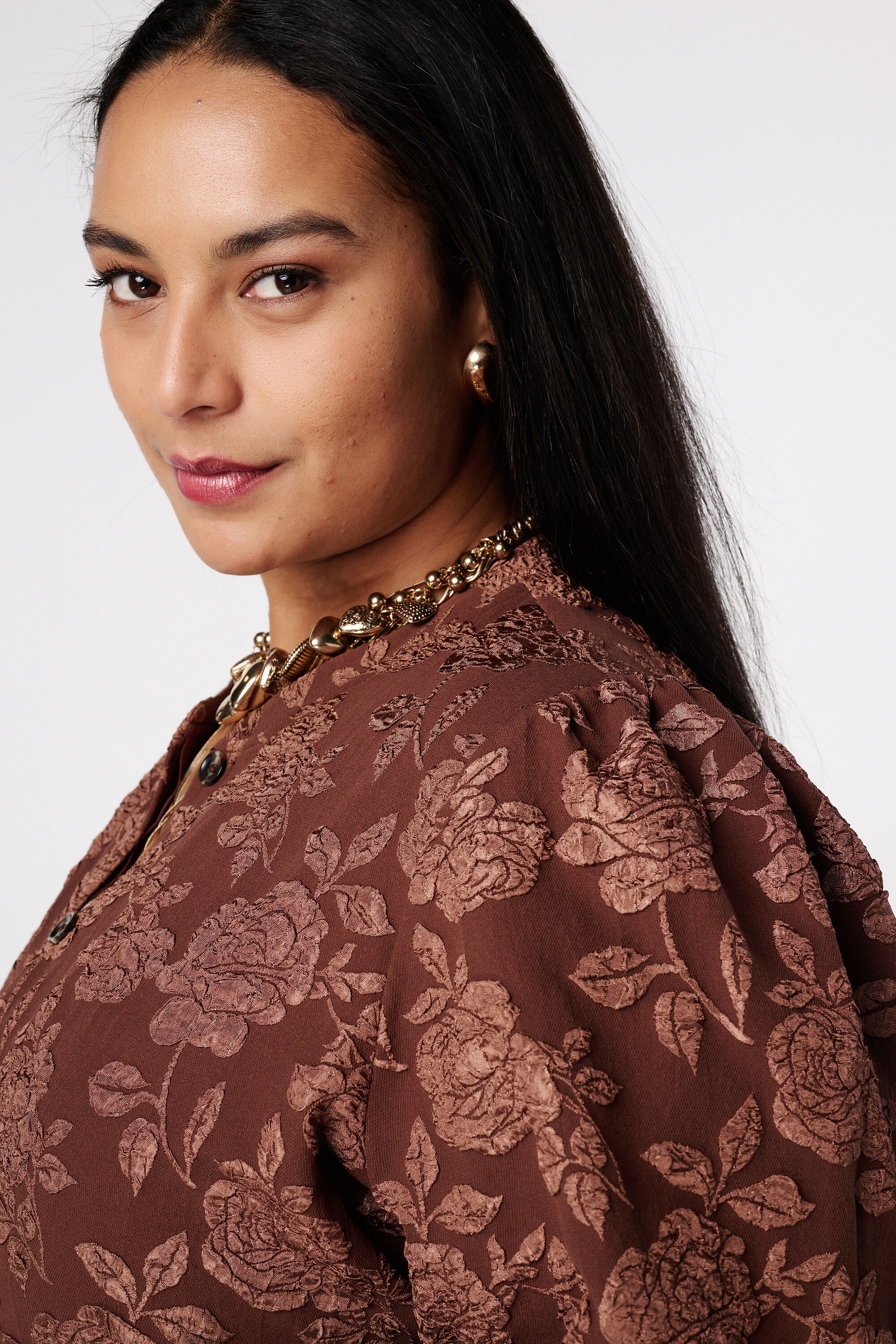 Bomber met 3D bloemen print image number 4