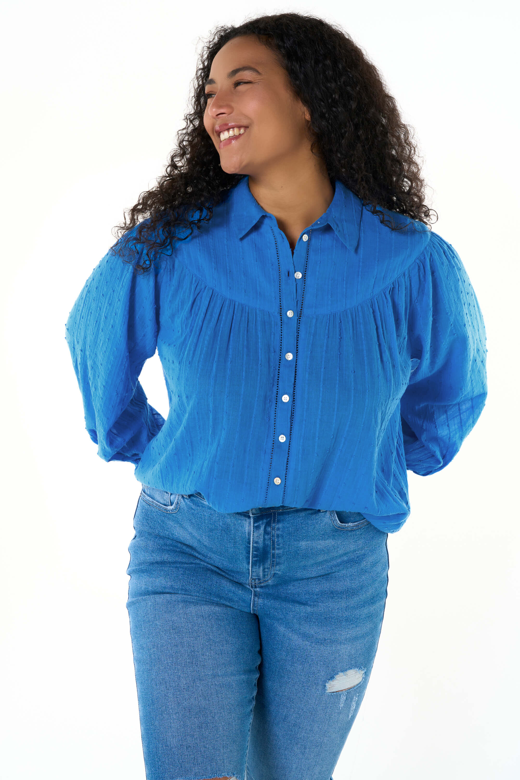 Chemisier &agrave; manches ballon image number 5