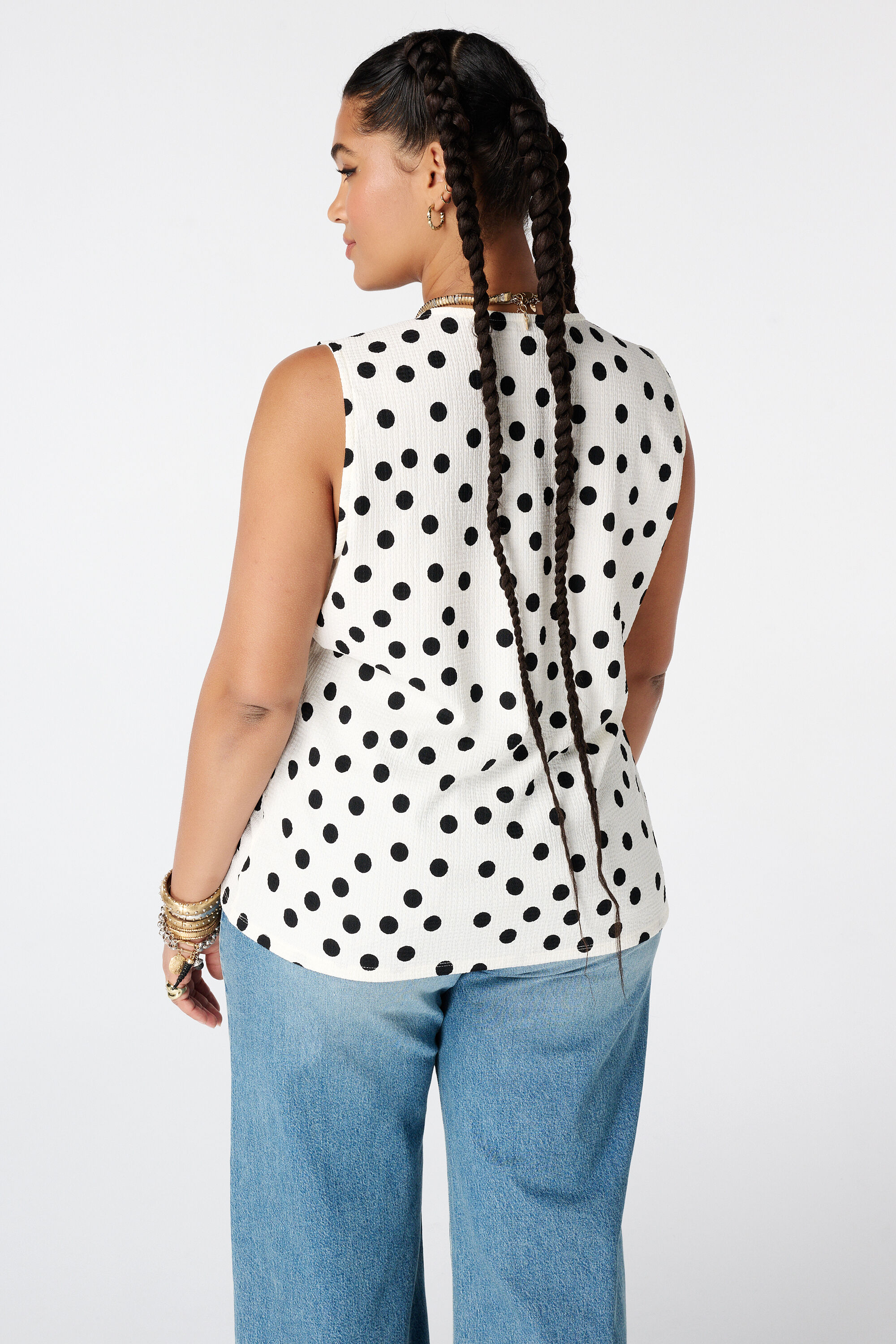 Mouwloze top met print image number 3