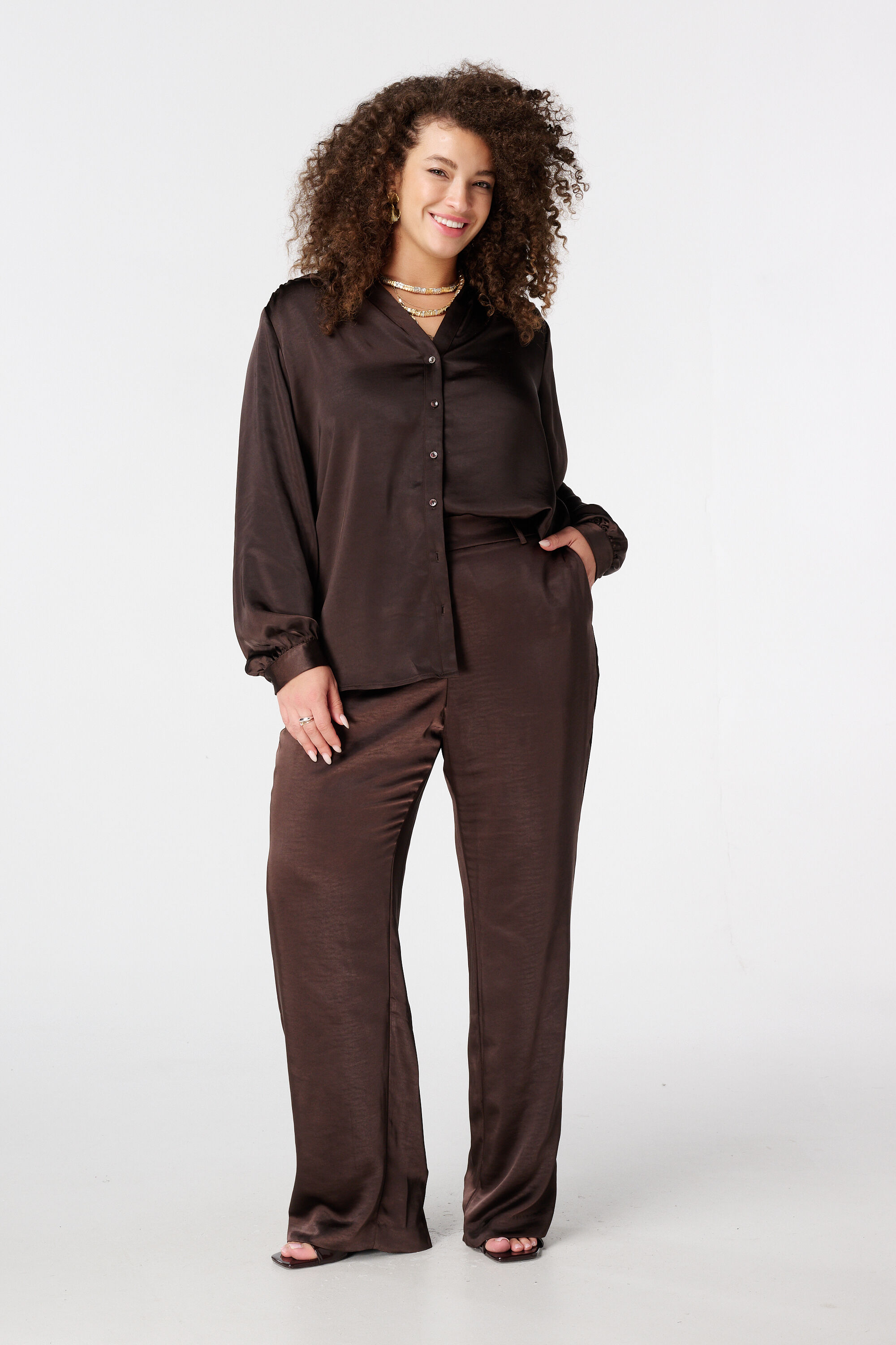 Blouse in satijnen look image number 5