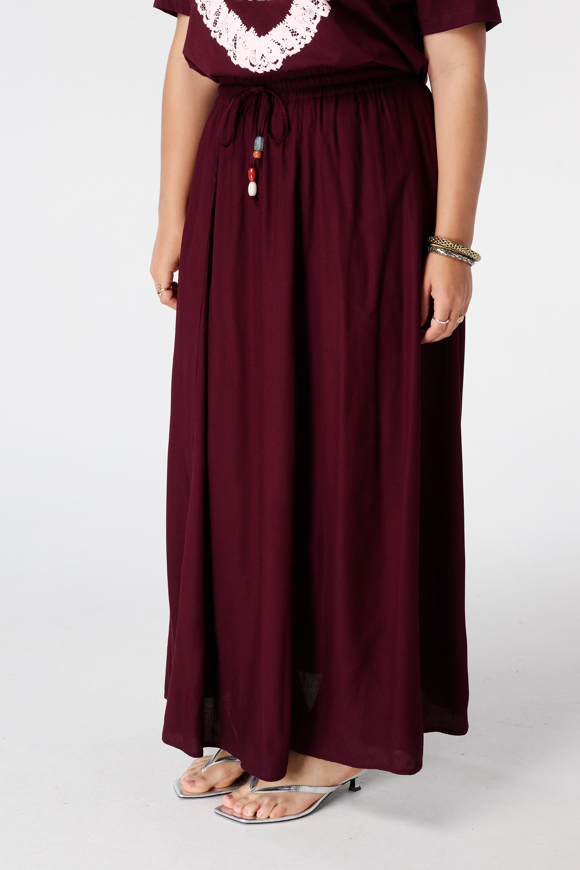 Maxi rok met elastische taille image number 5