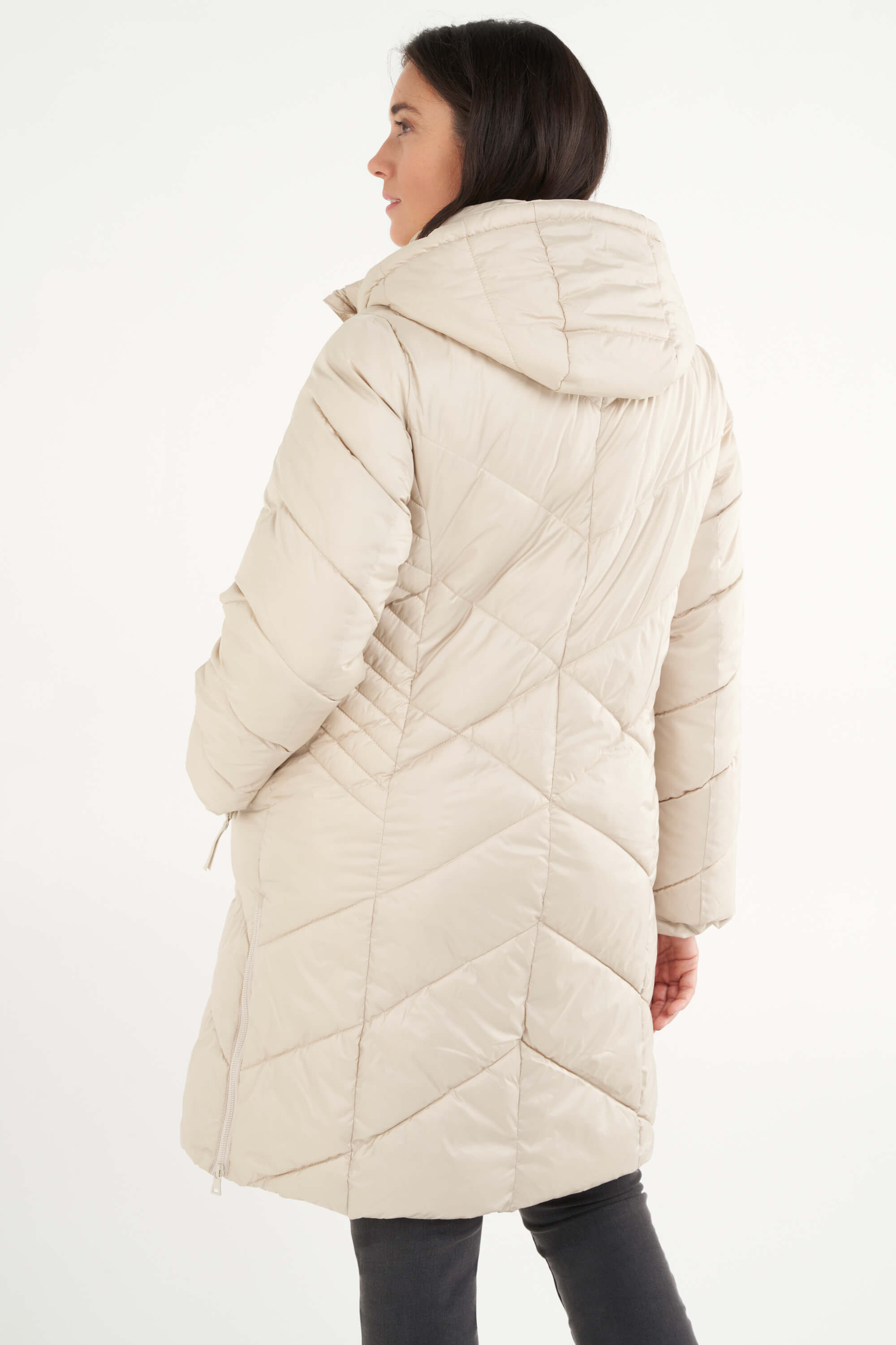 Lange gewatteerde jas image number 4