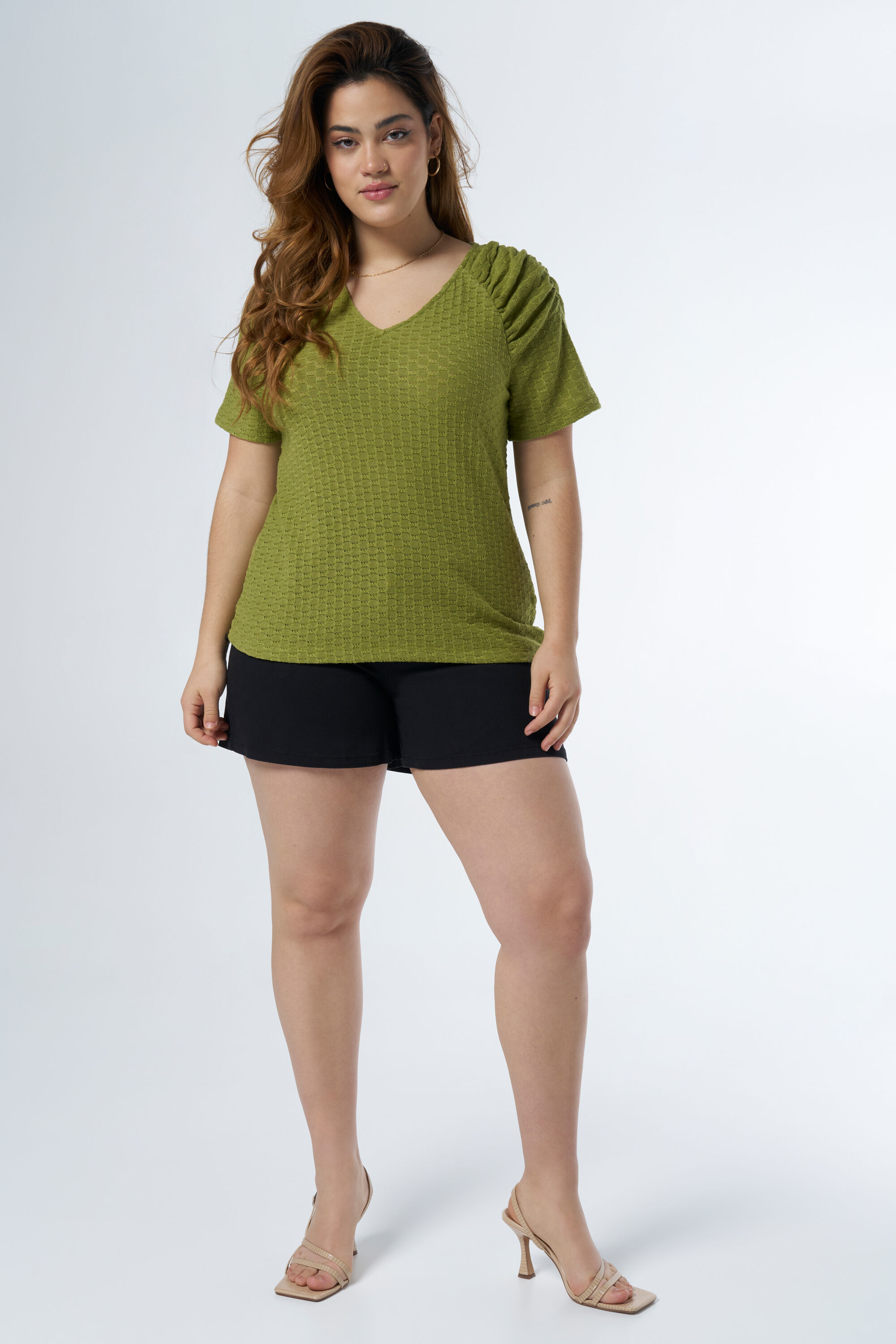 Geweven top met v-hals image number 5