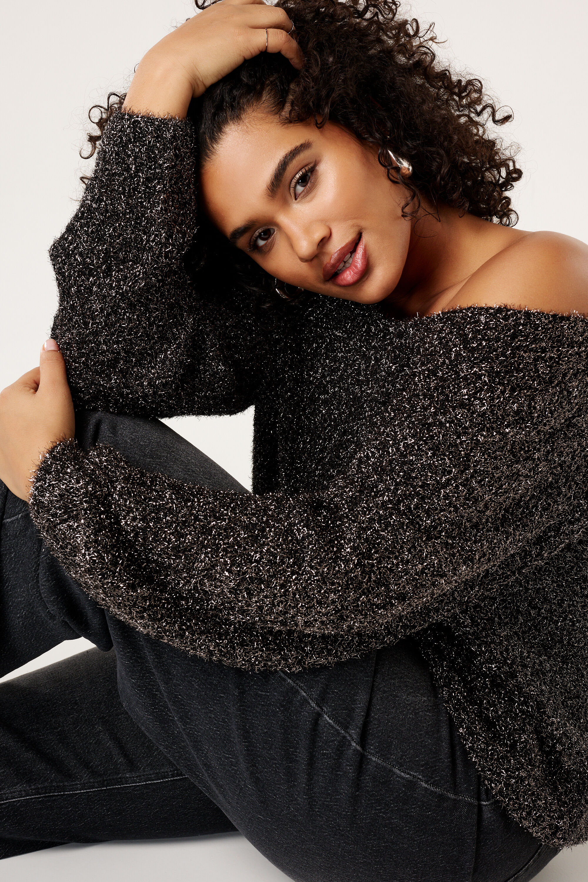 Pull molletonn&eacute; en lurex image number 6