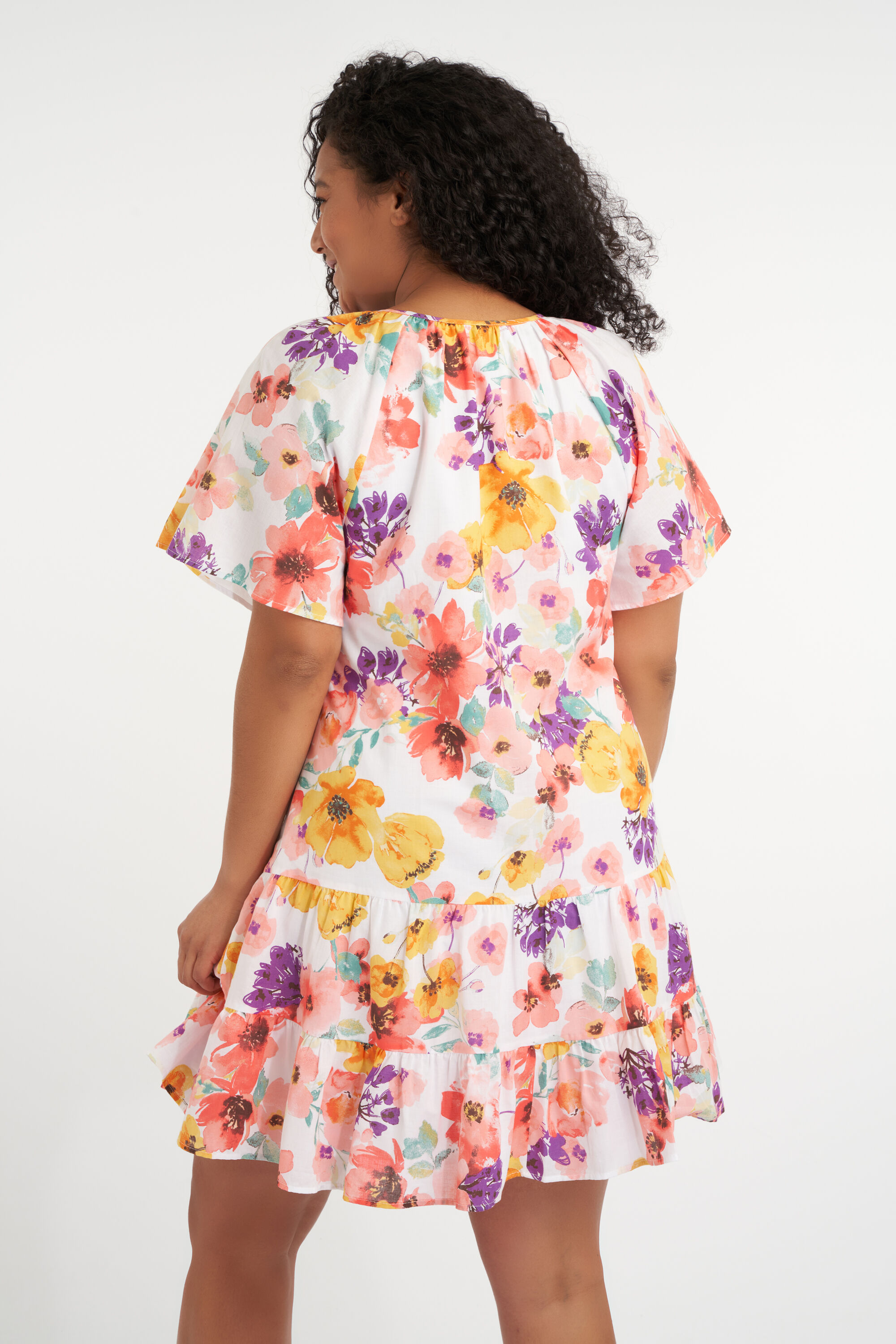 Korte A-lijn jurk met print image number 3