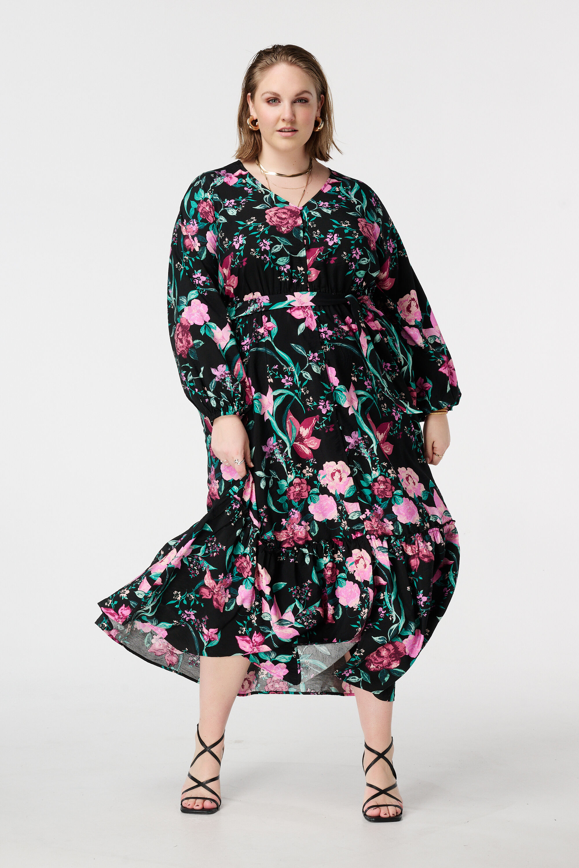 Robe midi avec ceinture