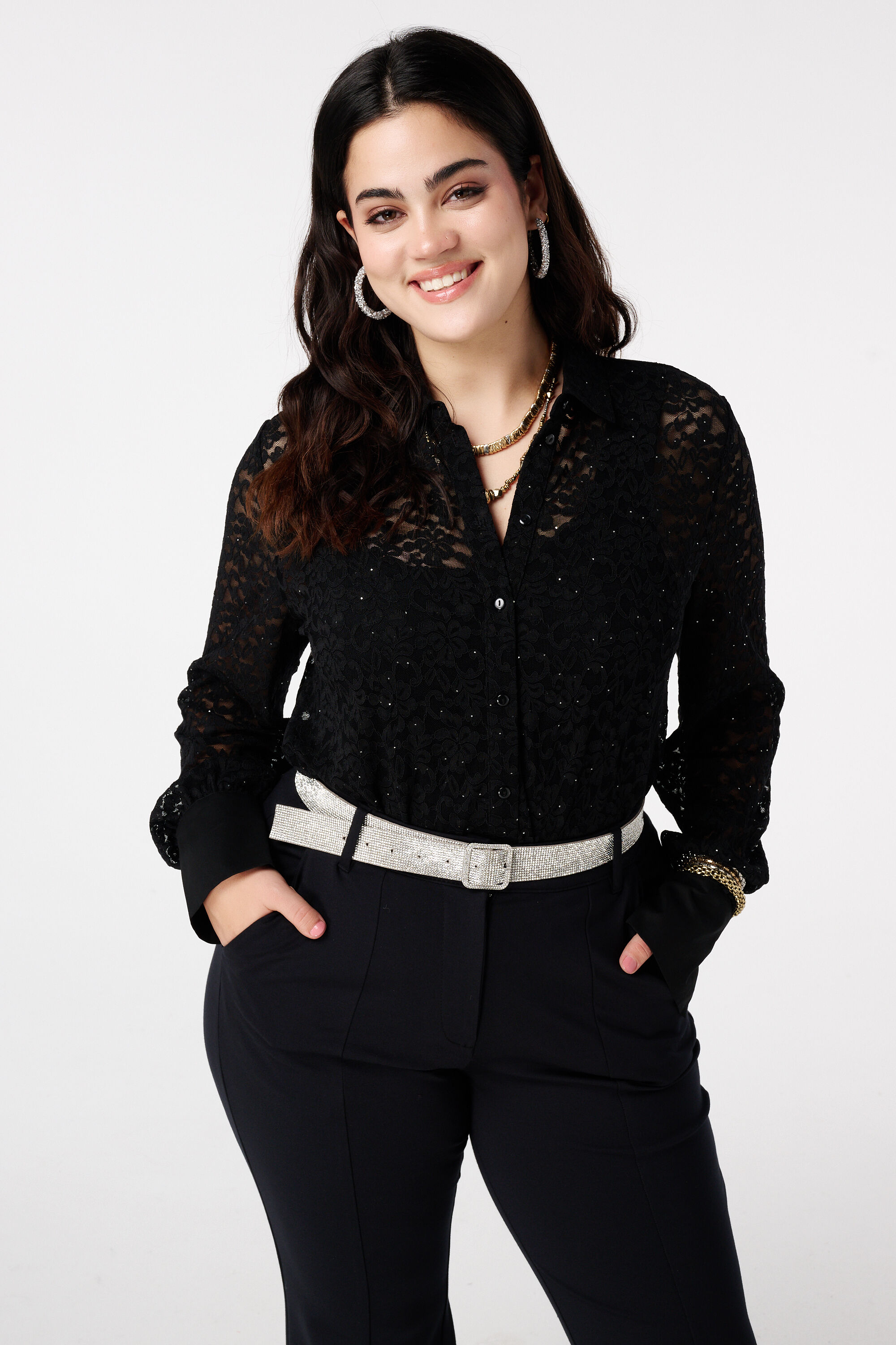 Top met kant en pailetten