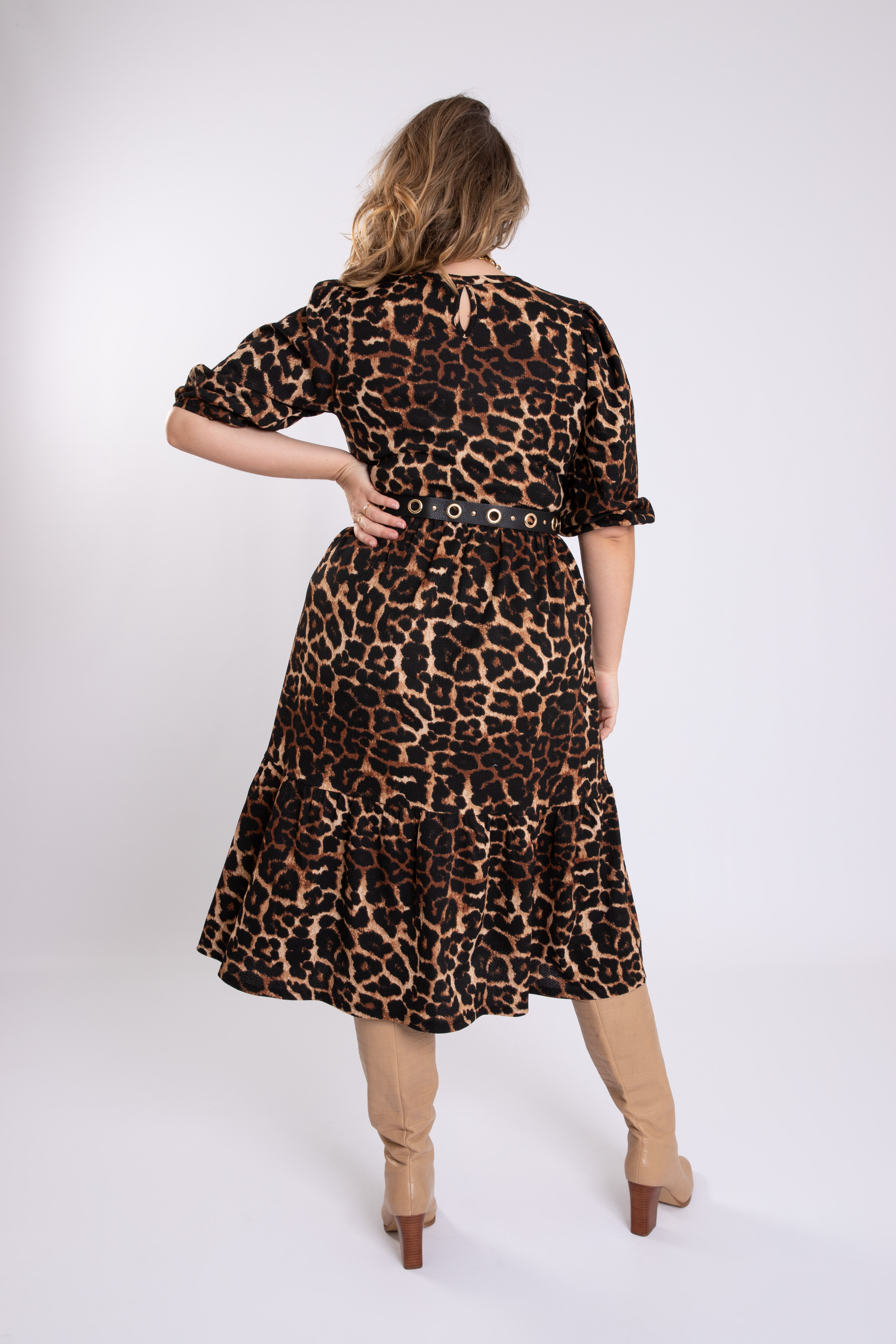 Lange wijde jurk met print image number 4