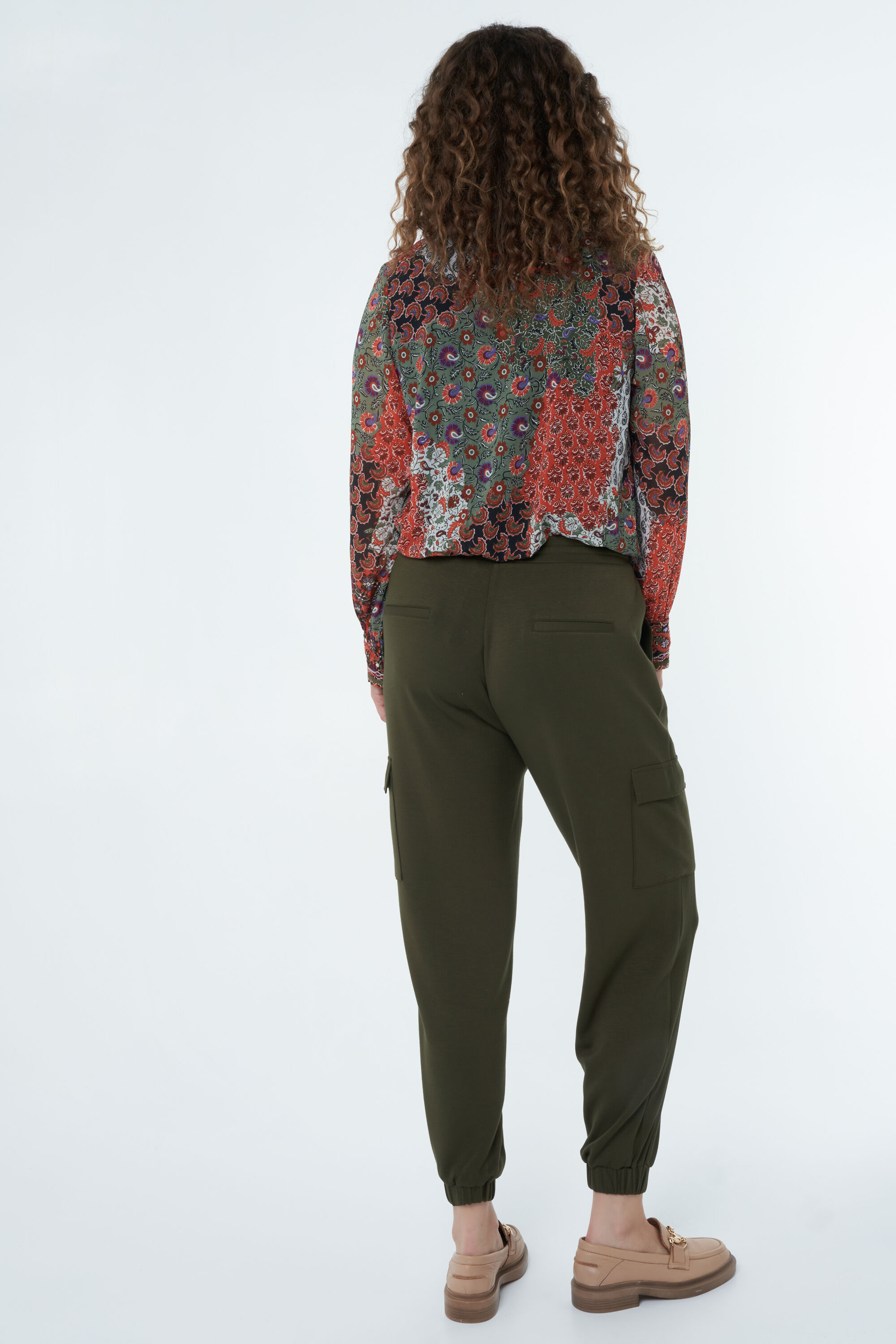 Cargo broek met satijn image number 4