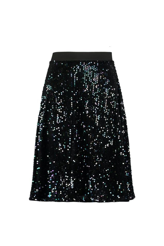 Lange glitter rok met pailletten image number 1