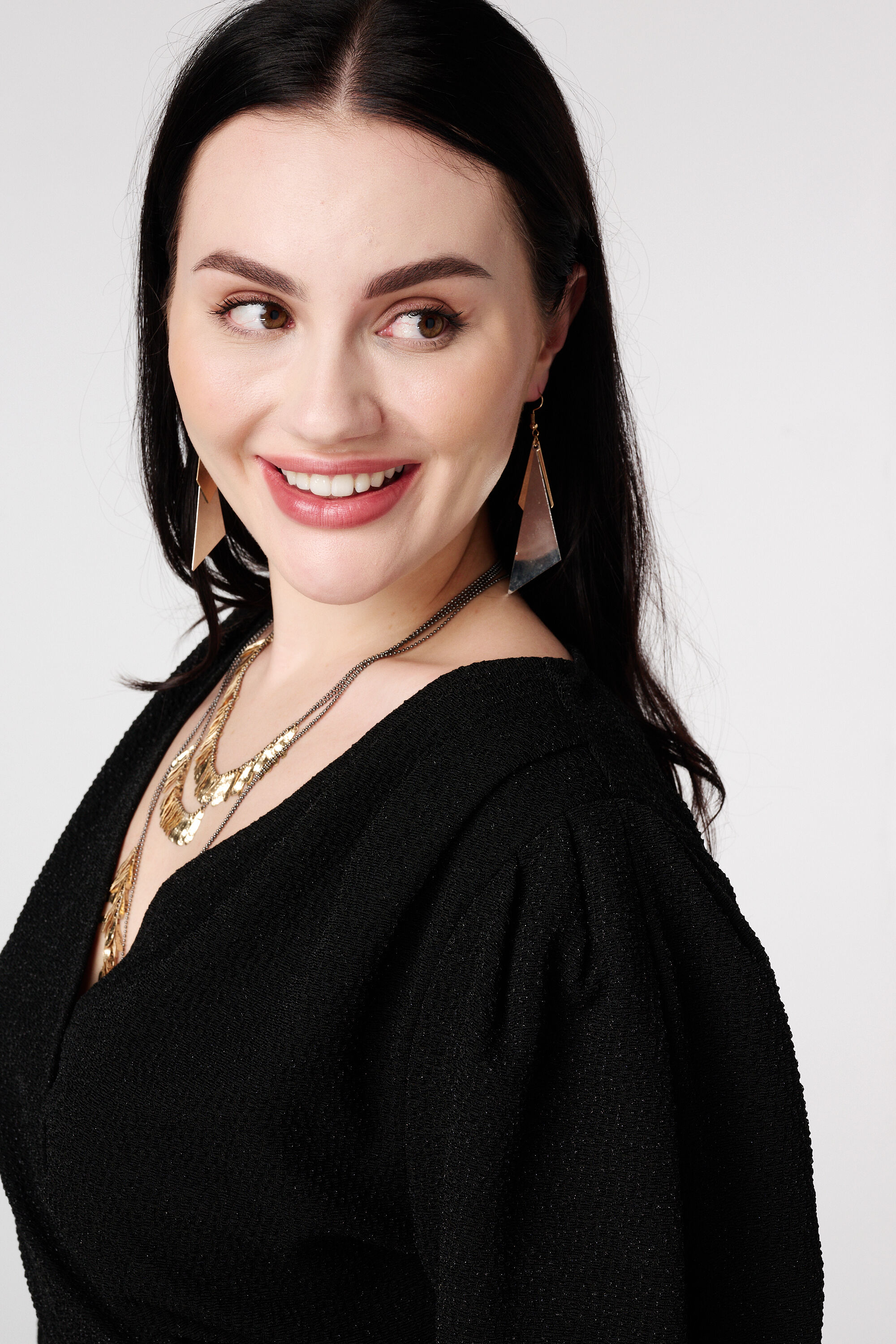 Glitter top met overslag look image number 4