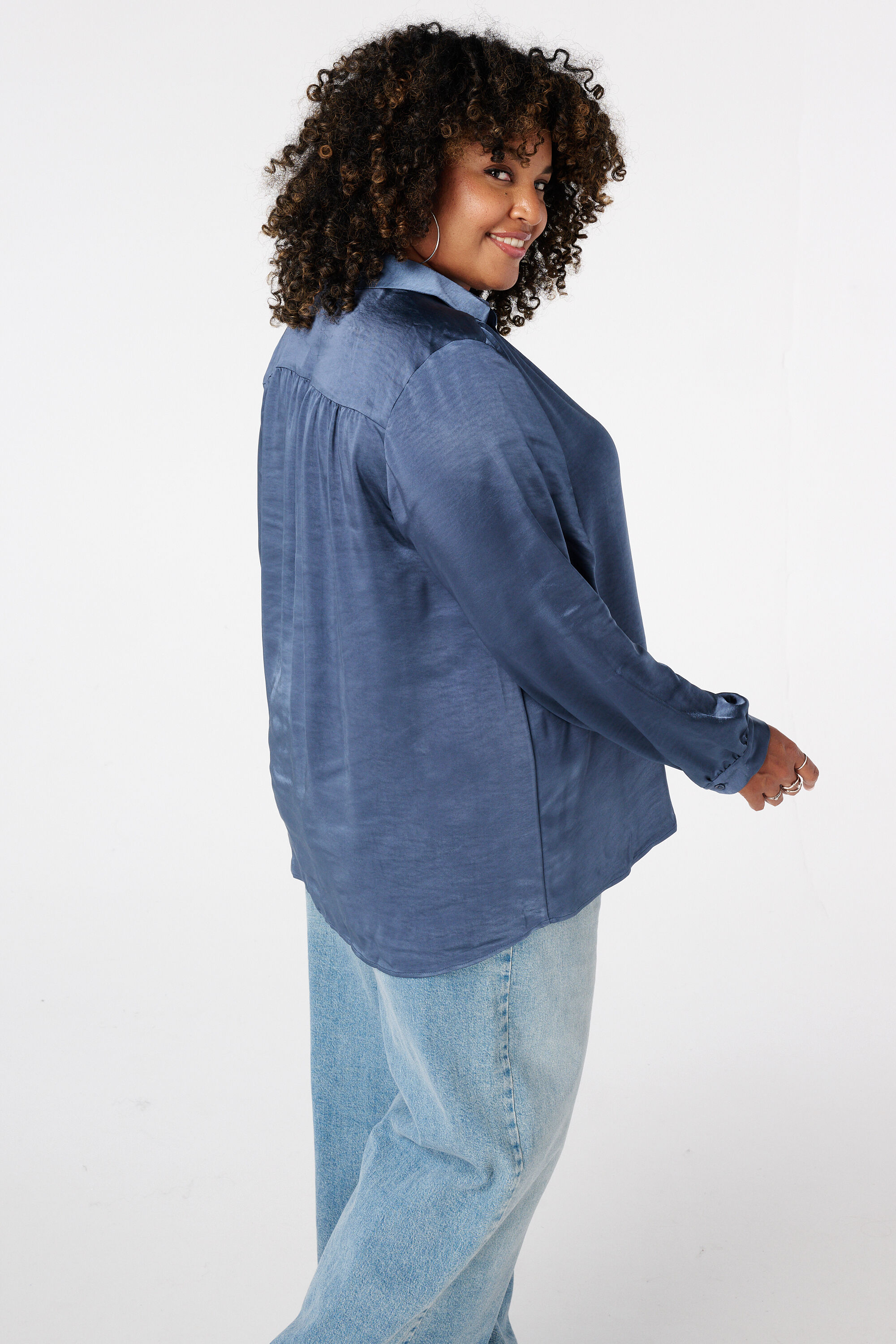 Blouse in satijnen look image number 3