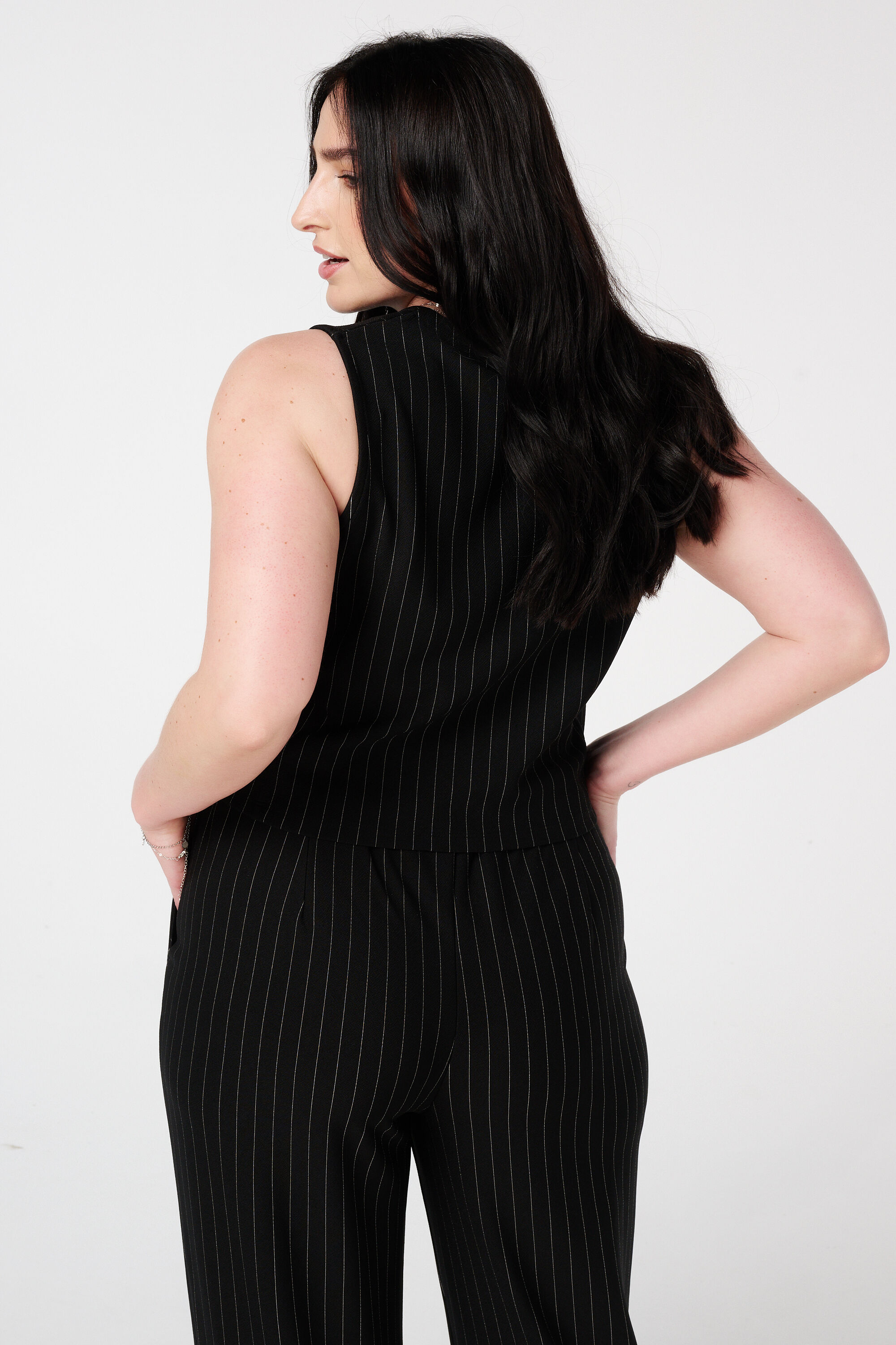 Gilet met krijtstreep en knoopsluiting image number 3