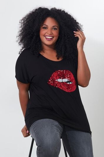 T-shirt met pailletten