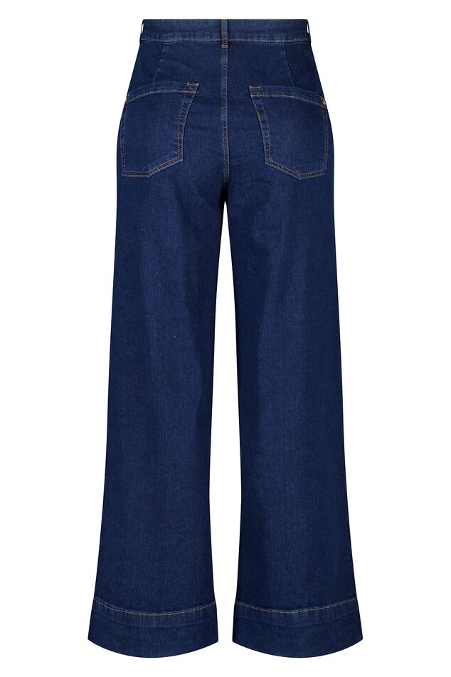 Jean à jambes évasées avec surpiqûres fantaisie image number 2