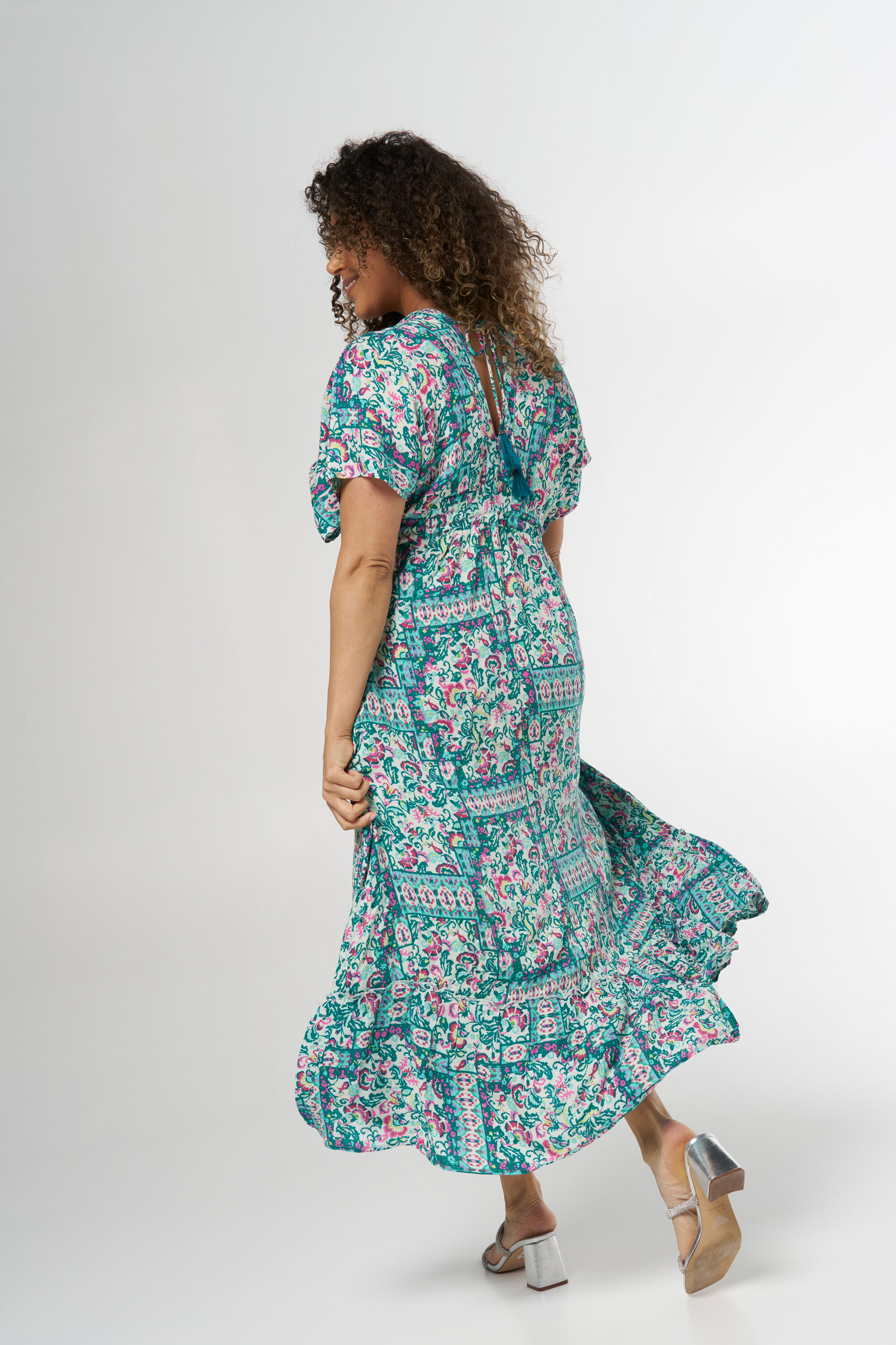 Maxi jurk met V-hals image number 3