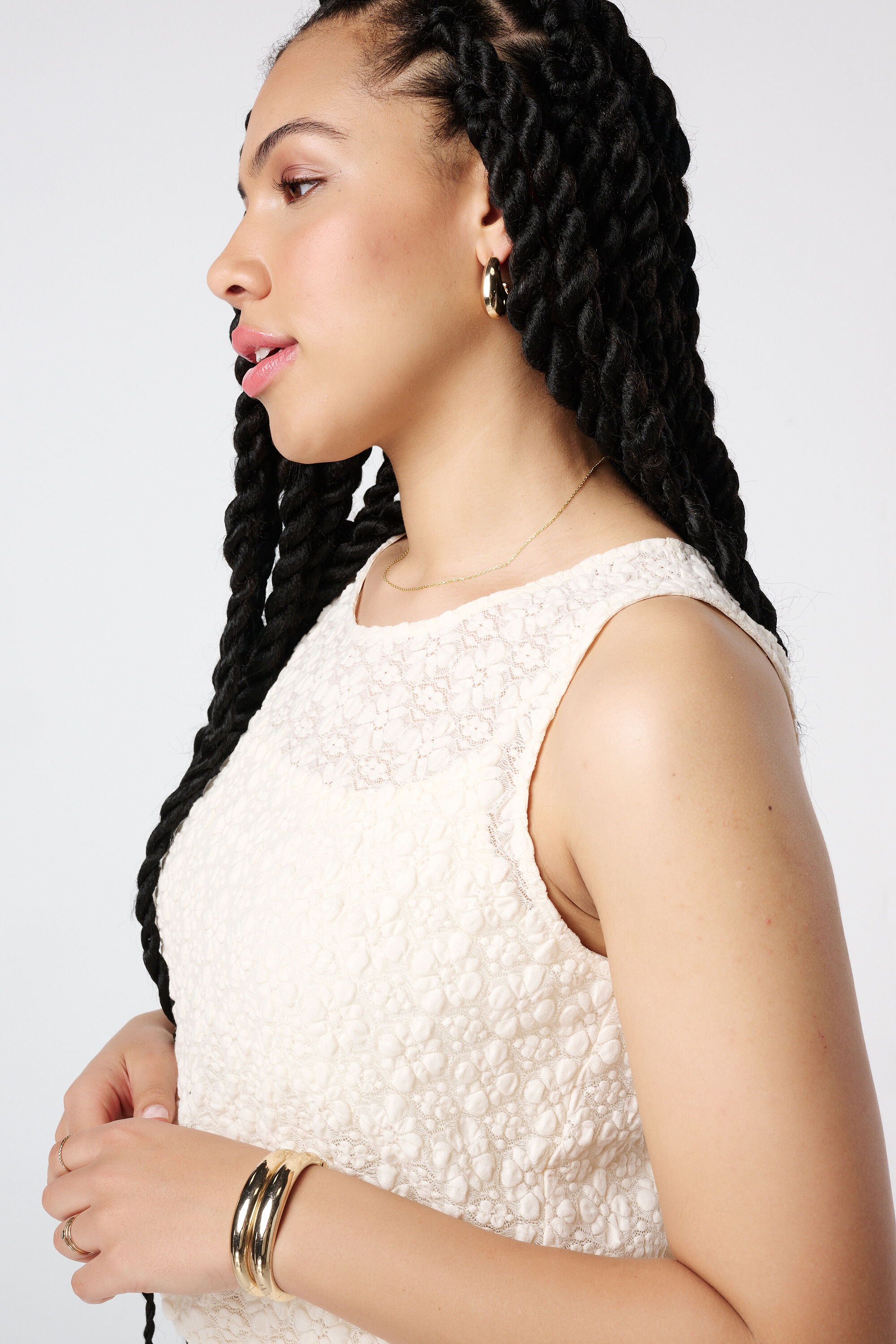 Top &agrave; structure smock&eacute;e image number 4