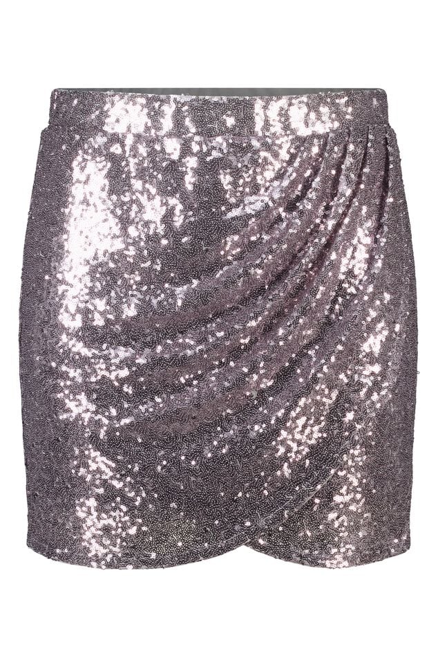 Pailletten rokje met overslag look image number 1