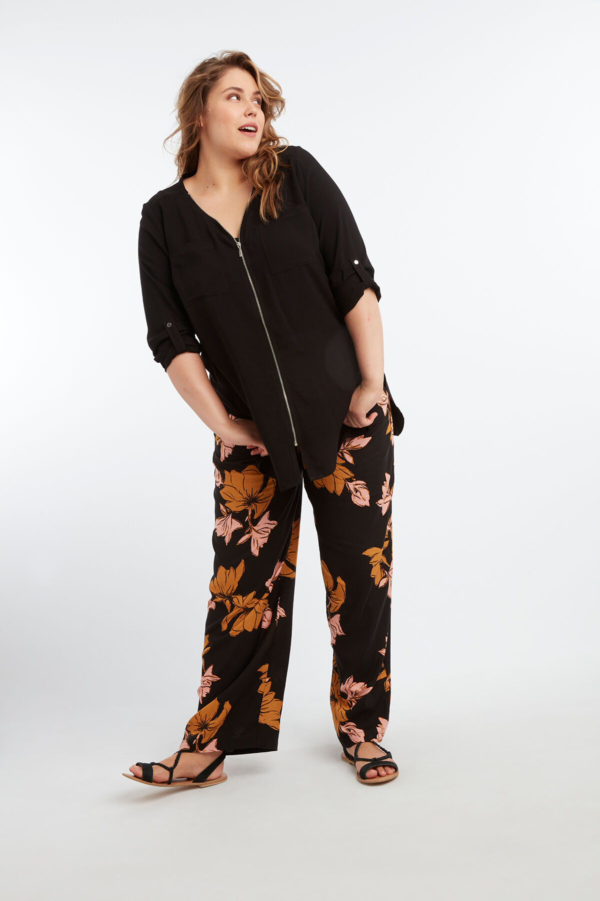 Chemisier long &agrave; fermeture &Eacute;clair image number 3