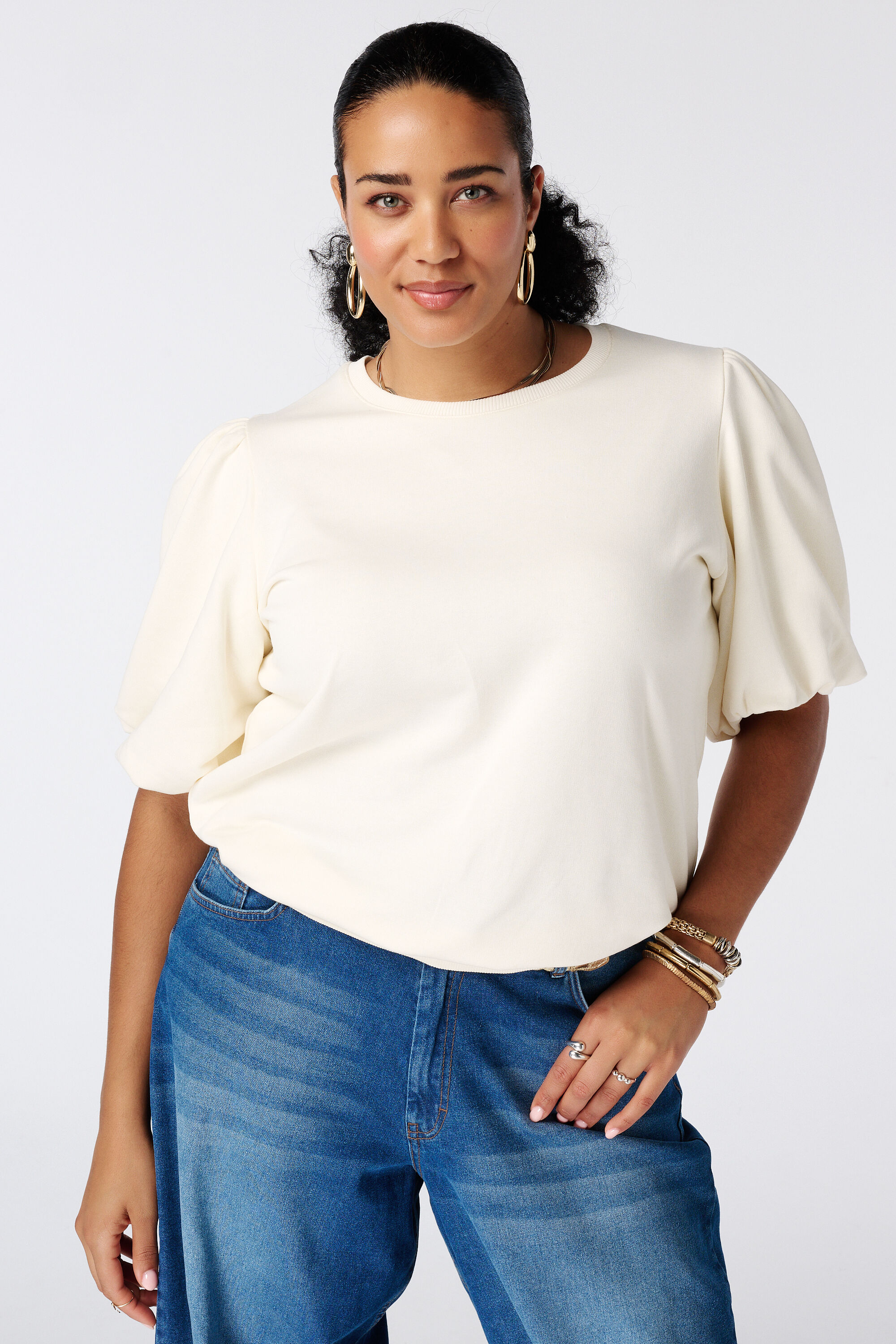Sweater met korte pofmouwen