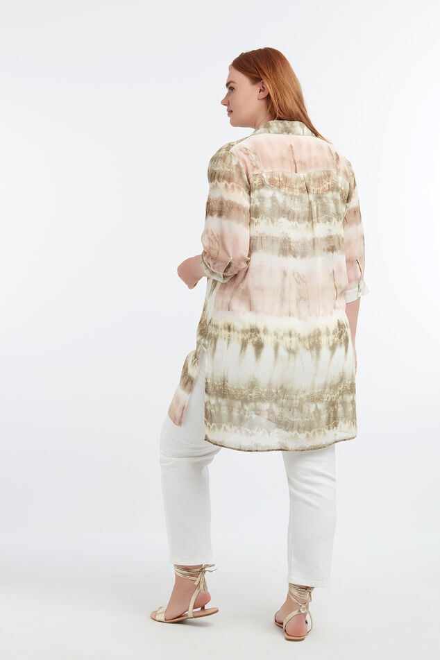 Transparante blouse met tie-dye print image number 6