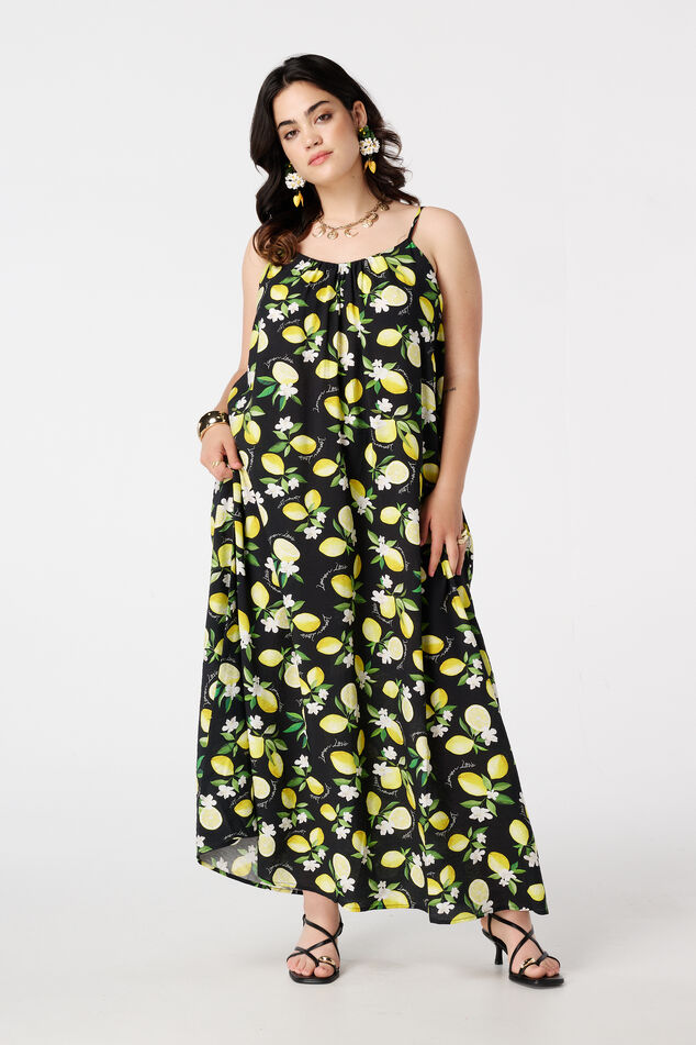 Robe longue à imprimé citron image number 0