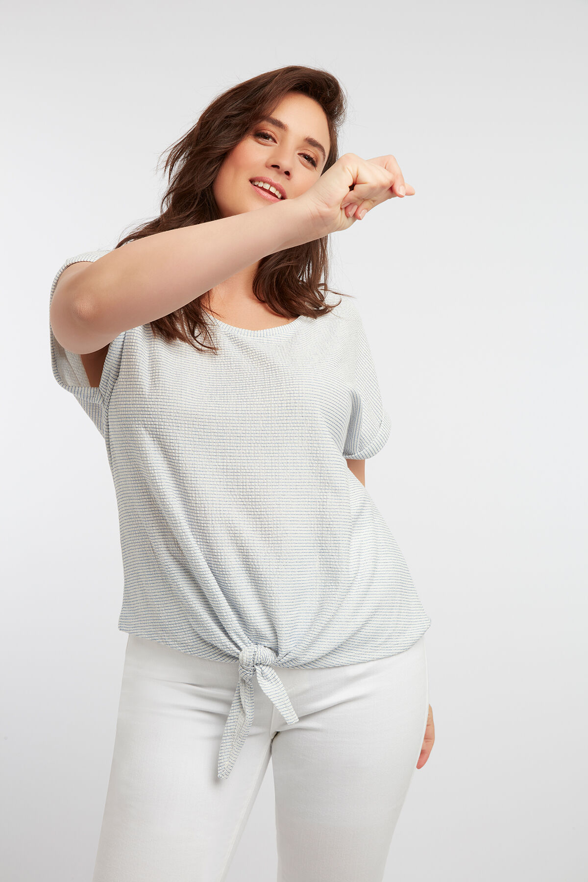 T-shirt met geknoopt detail image number 3