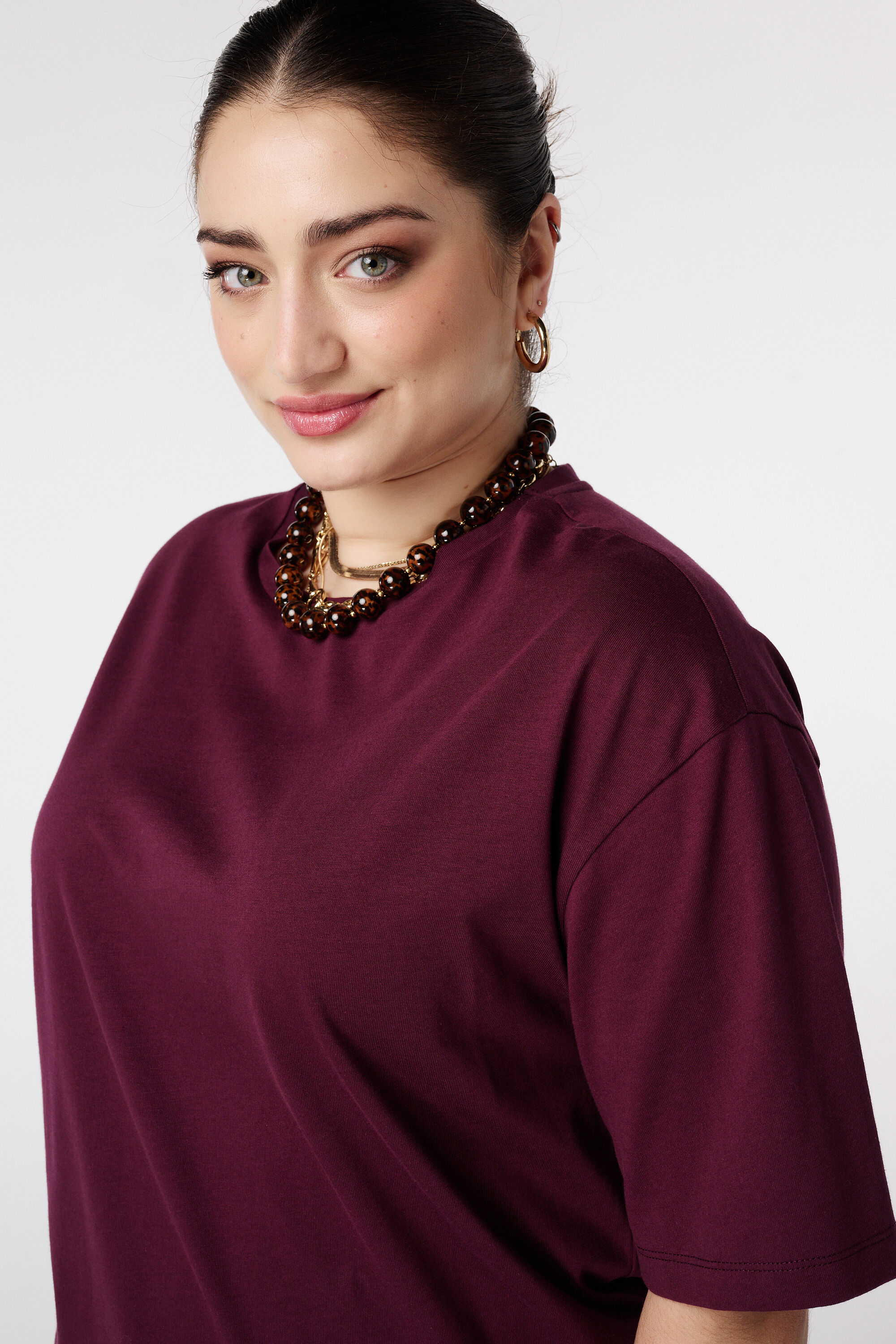 Oversized t-shirt met kant image number 4