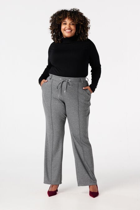 Pantalon à taille élastique et rayures crayon Pantalon à taille élastique et rayures crayon