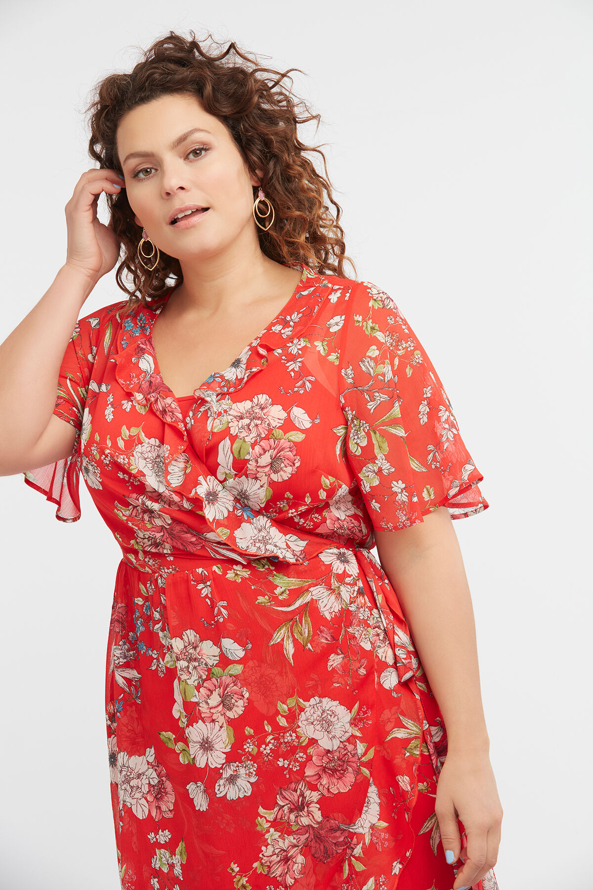 Robe portefeuille &agrave; imprim&eacute; floral image number 6