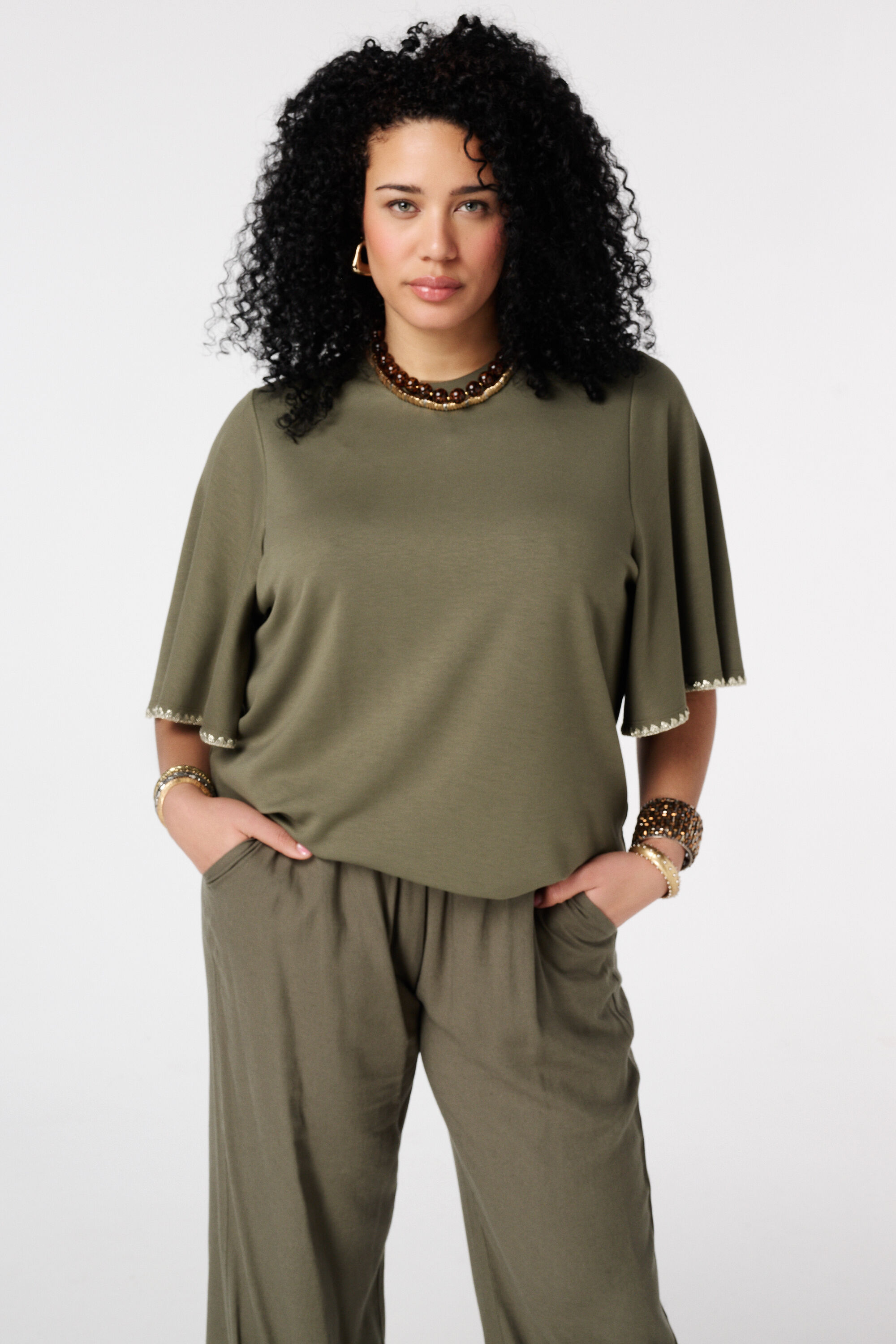 T-shirt met vlindermouwen