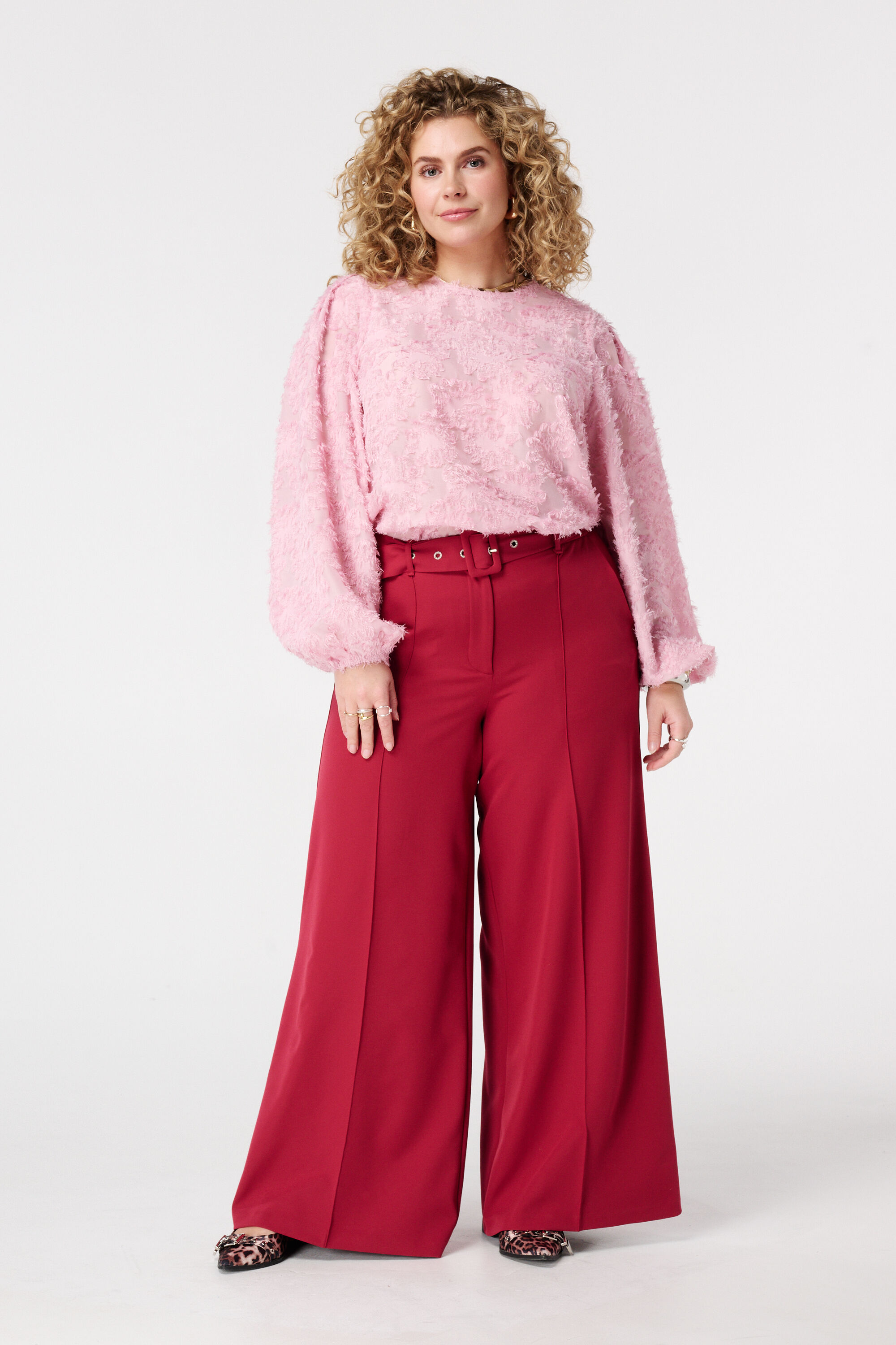 Wide leg broek met ceintuur