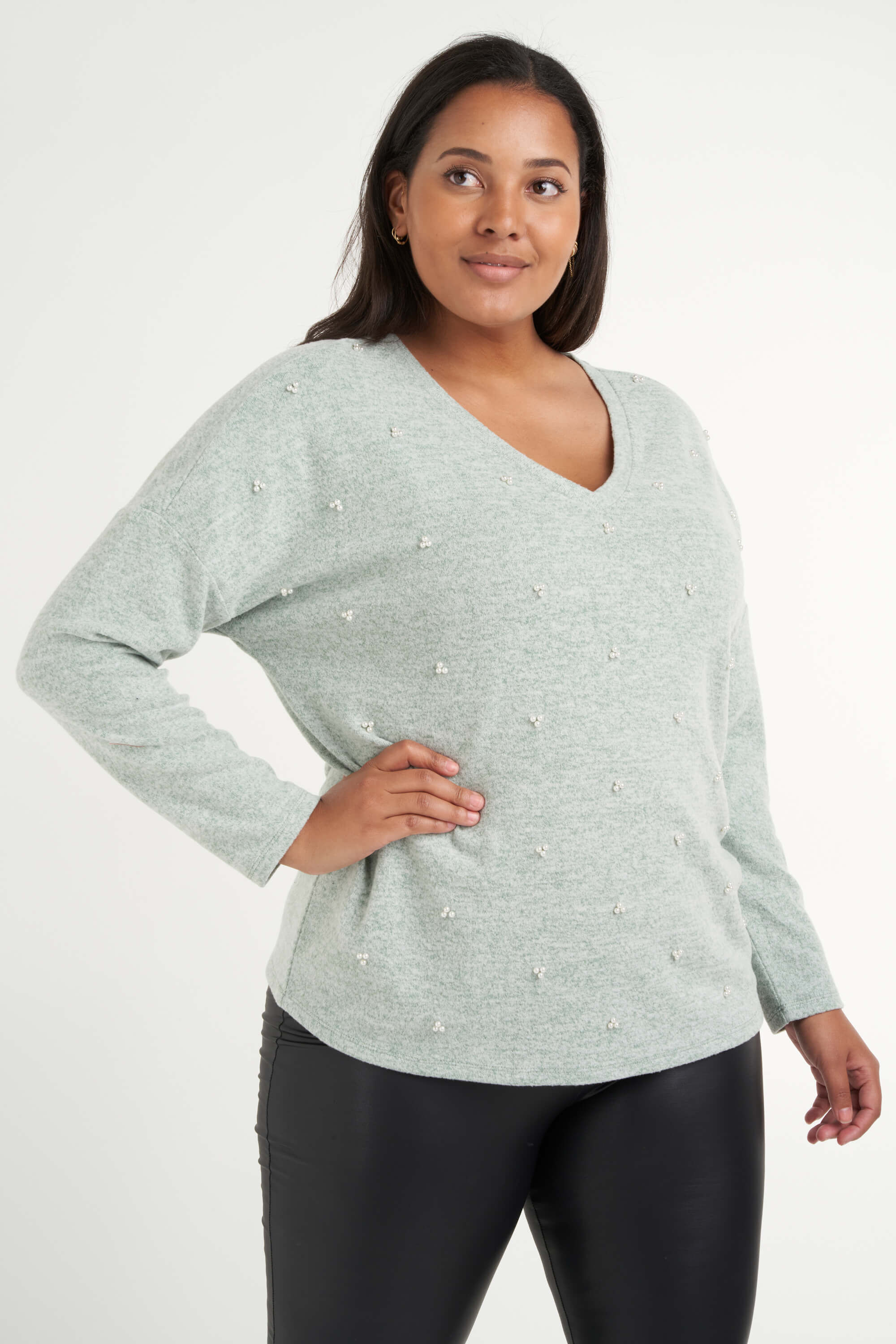Femmes Pull avec des perles MS Mode