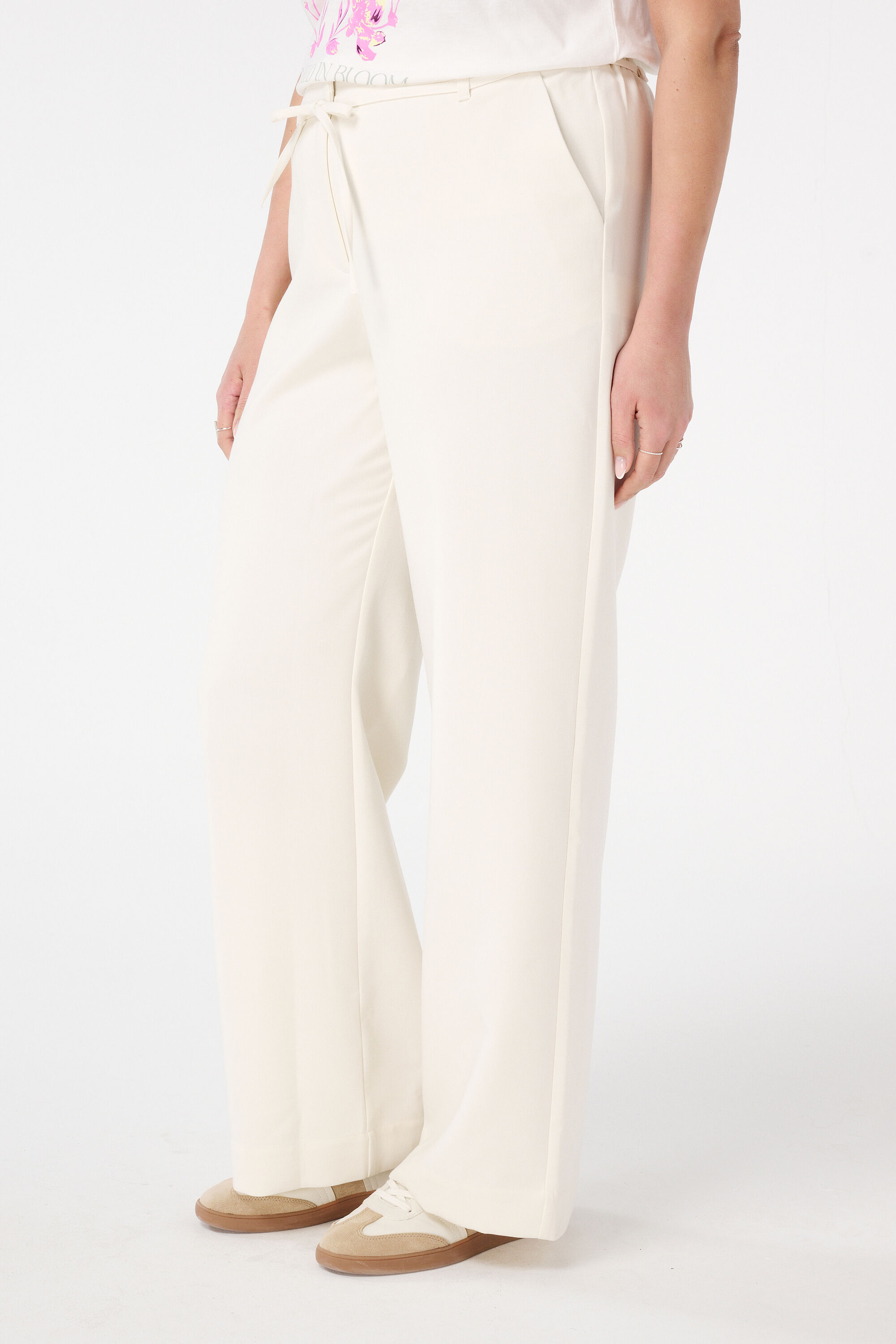 Broek met strikkoord en wijde pijpen image number 5