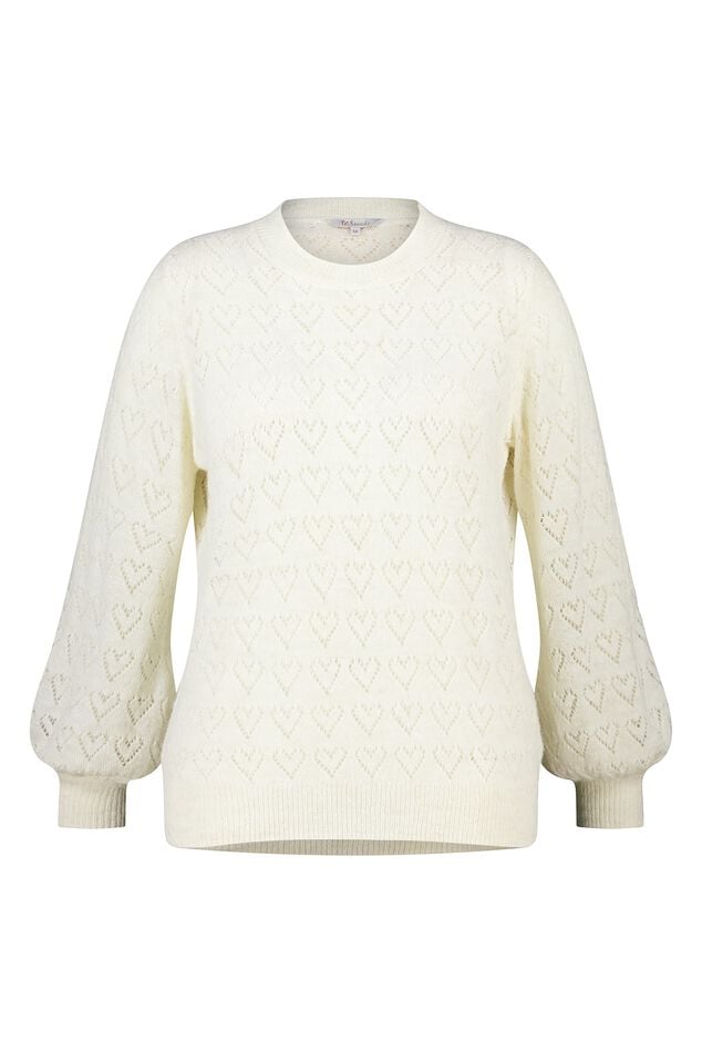 Ajour trui met hartjes patroon image number 1