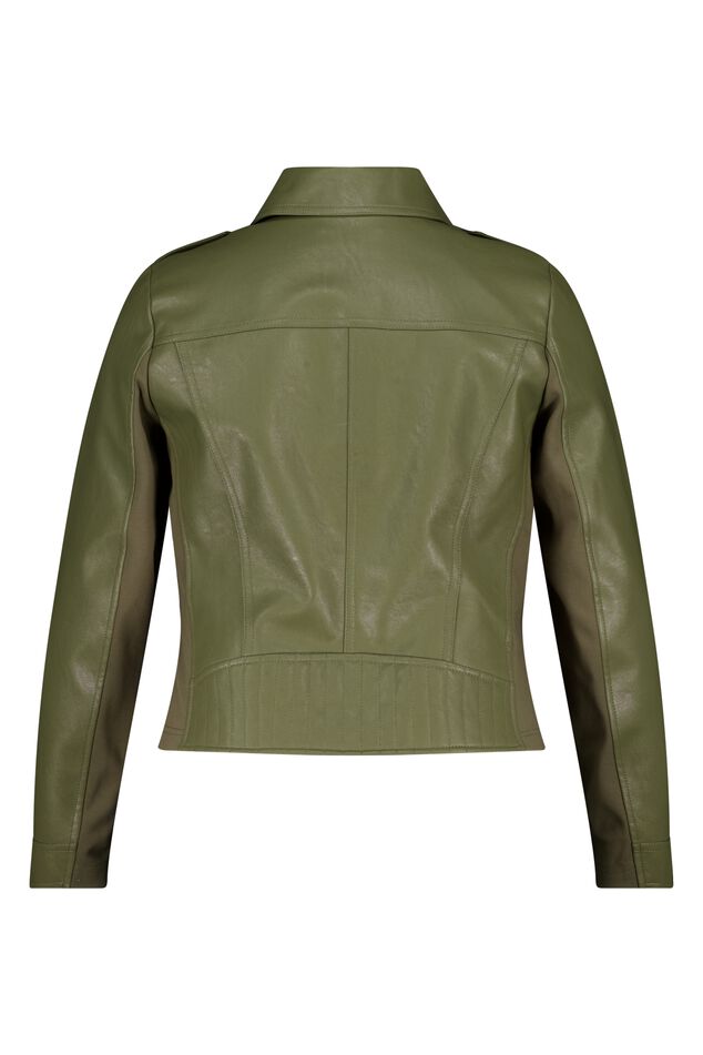 Leerlook jacket met zilveren details image number 2
